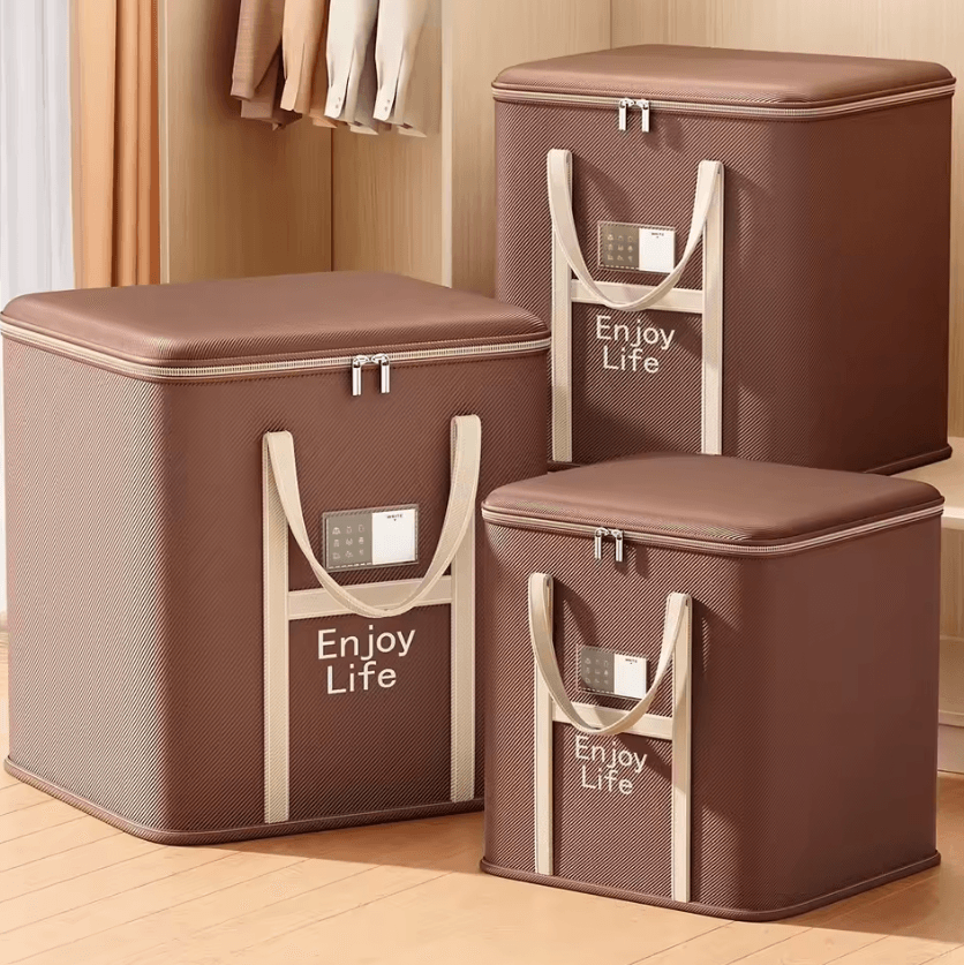 Large Foldable Clothes Storage Bag With Zipper And Handles 1