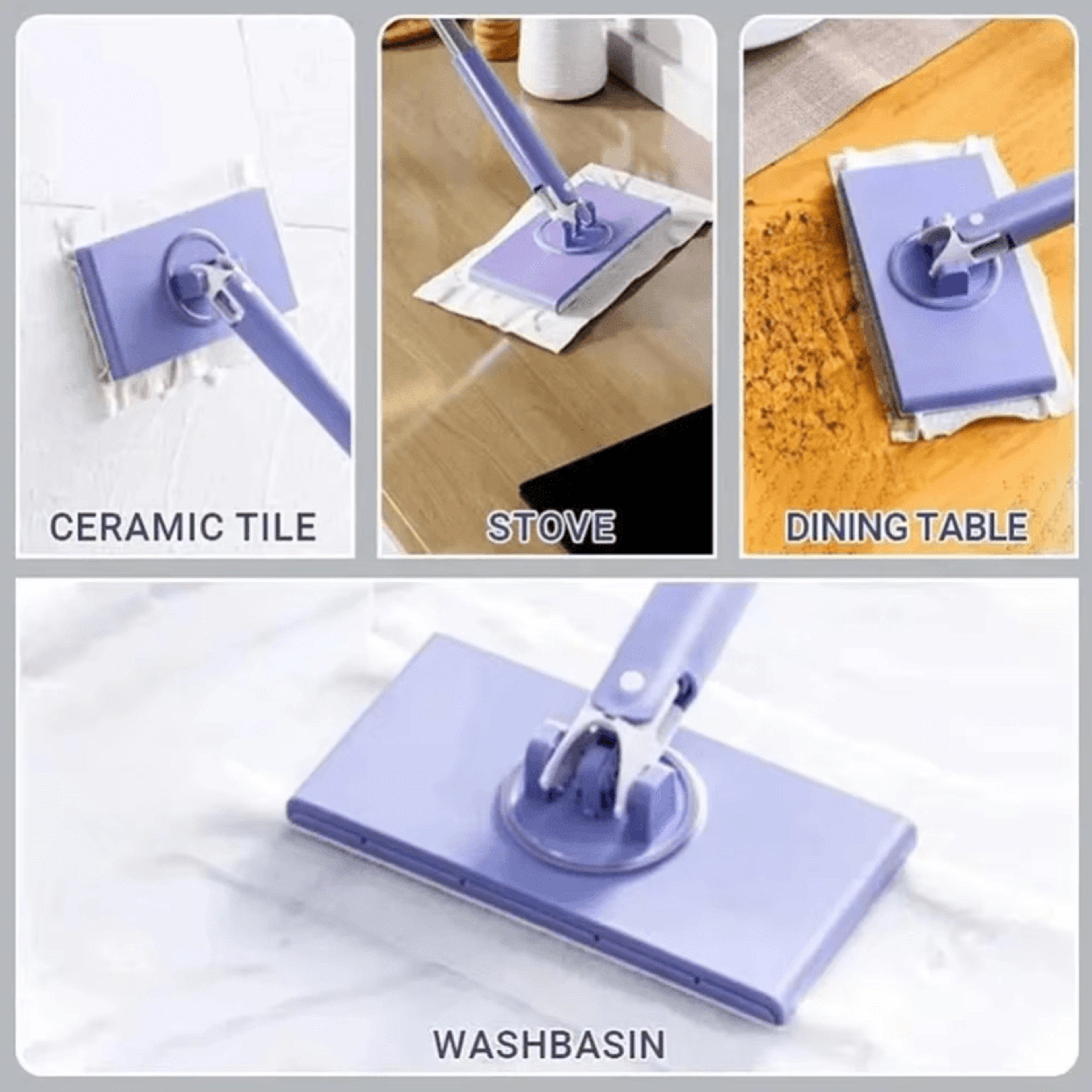 Snap Grip Mini Mop With Automatic Cloth Changing Clip 0