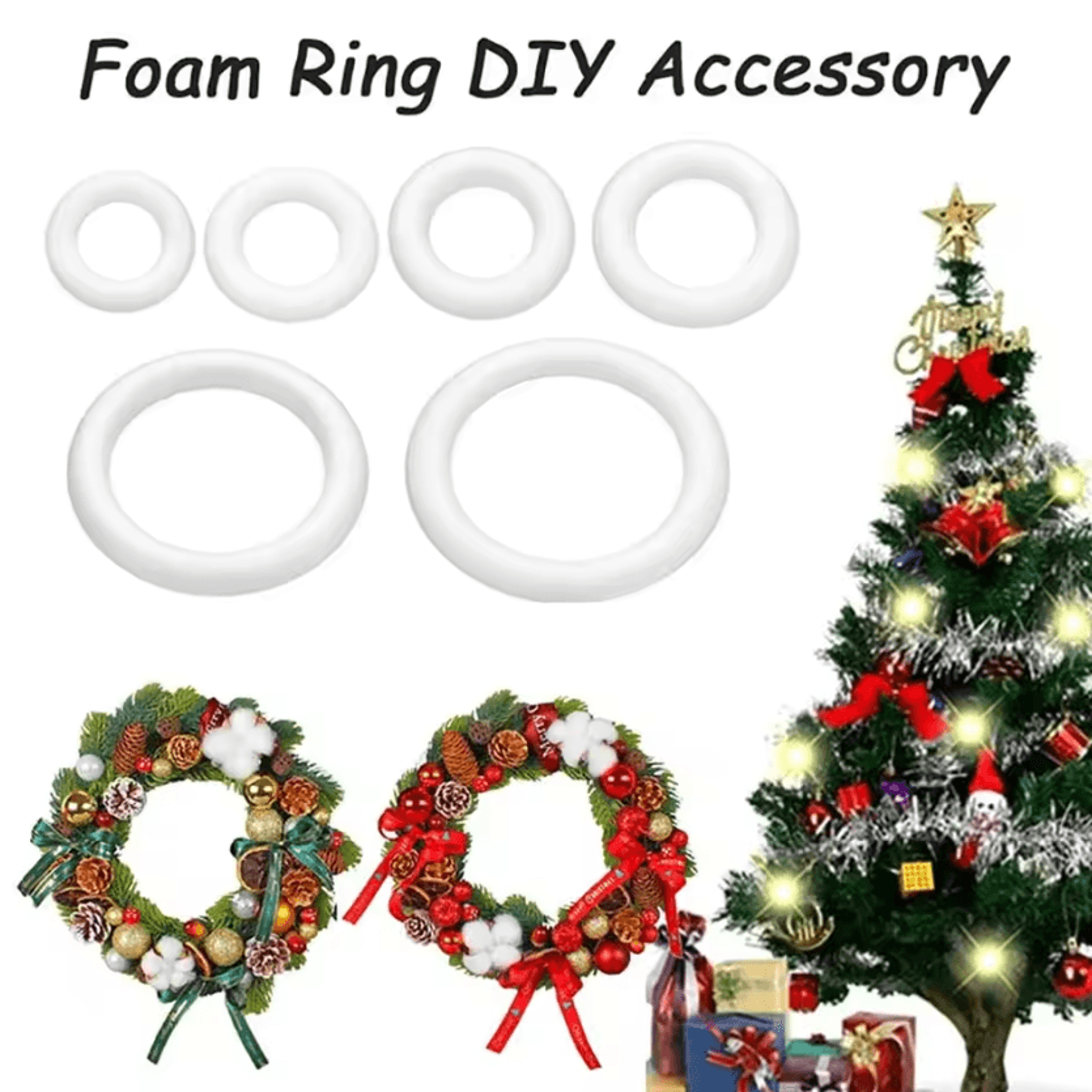 White Polystyrene Foam Ring For DIY Wreath Crafts 0