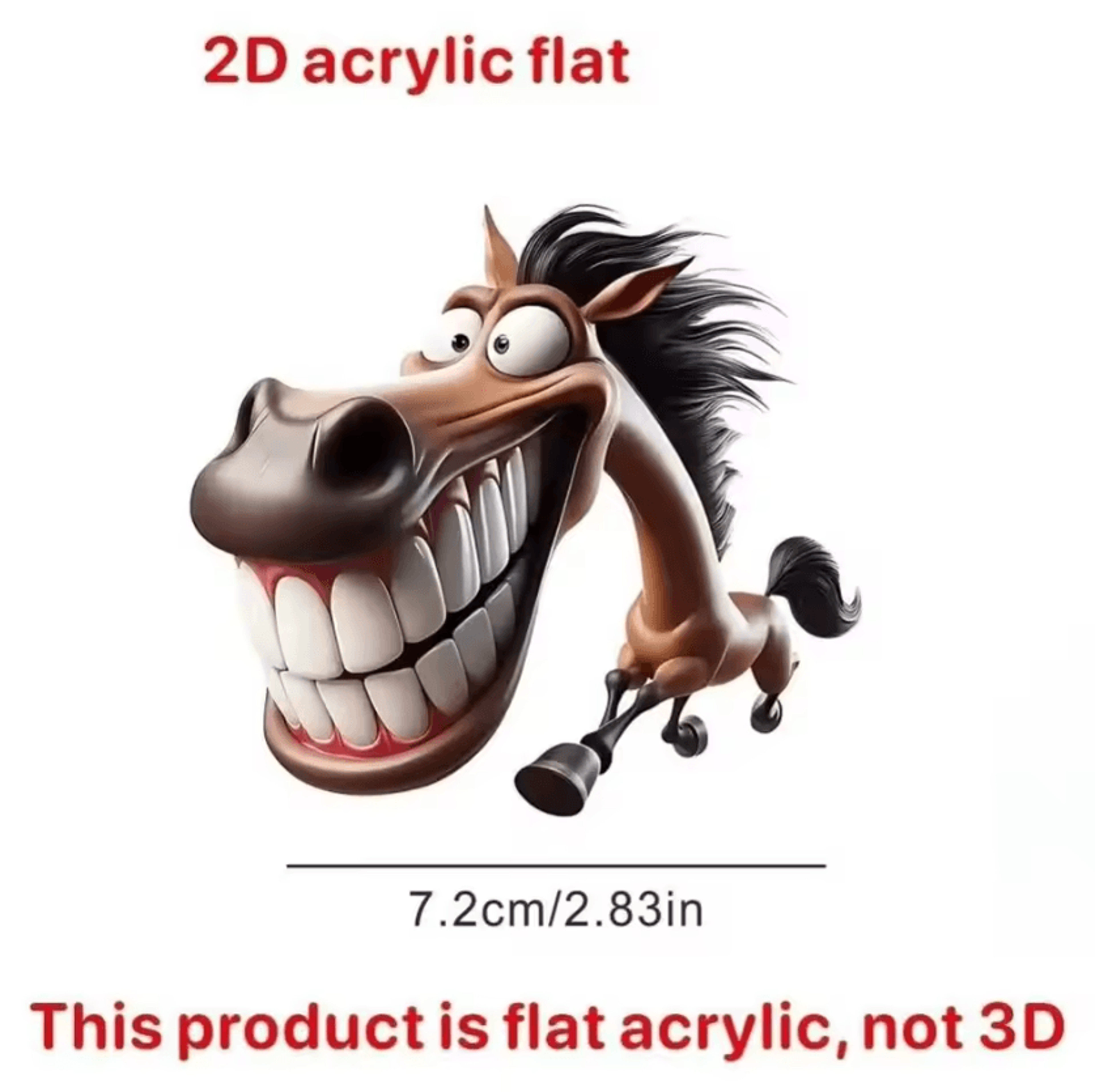 Funny Large Mouth Horse Acrylic Keychain And Car Pendant 5