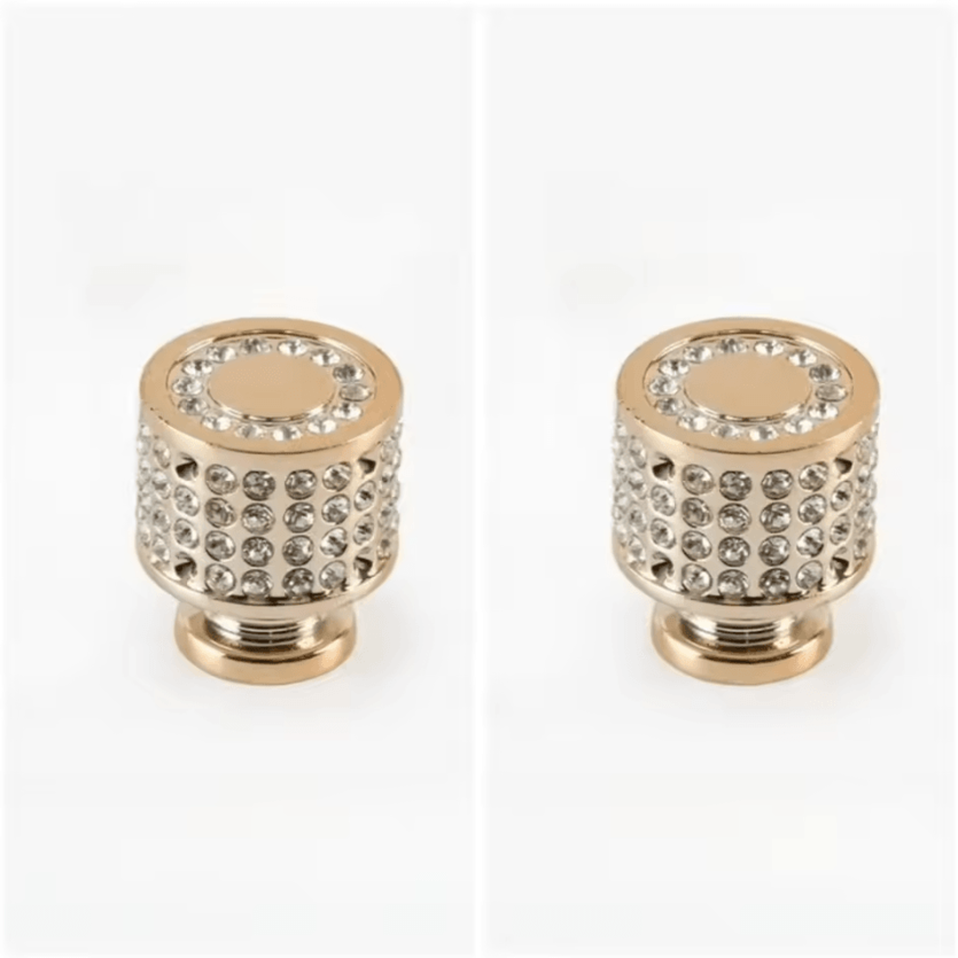 2Pcs Crystal Rhinestone Single Hole Cabinet Handles 8