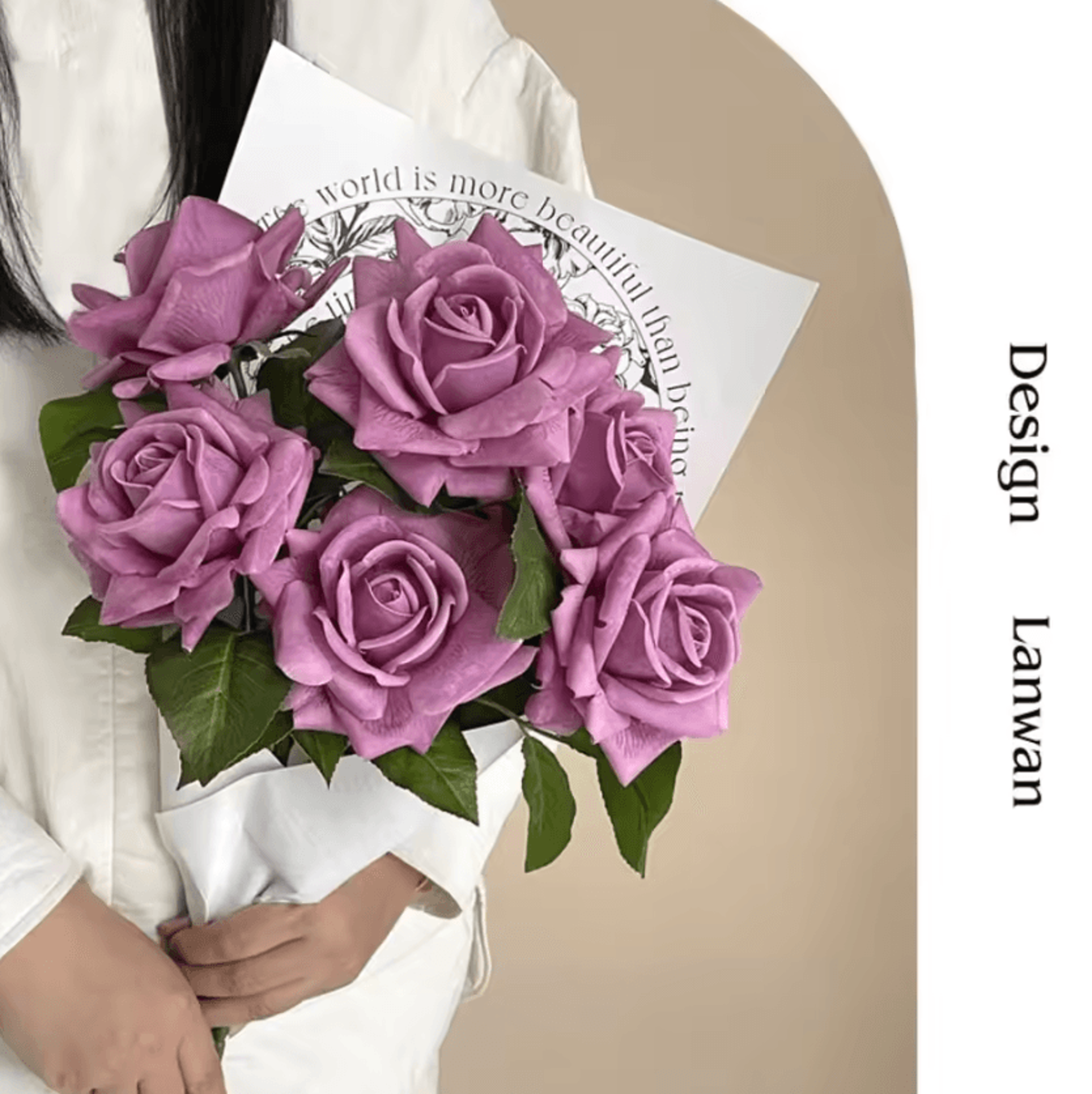 Real Touch Multicolor Artificial Rose Single Stem 1
