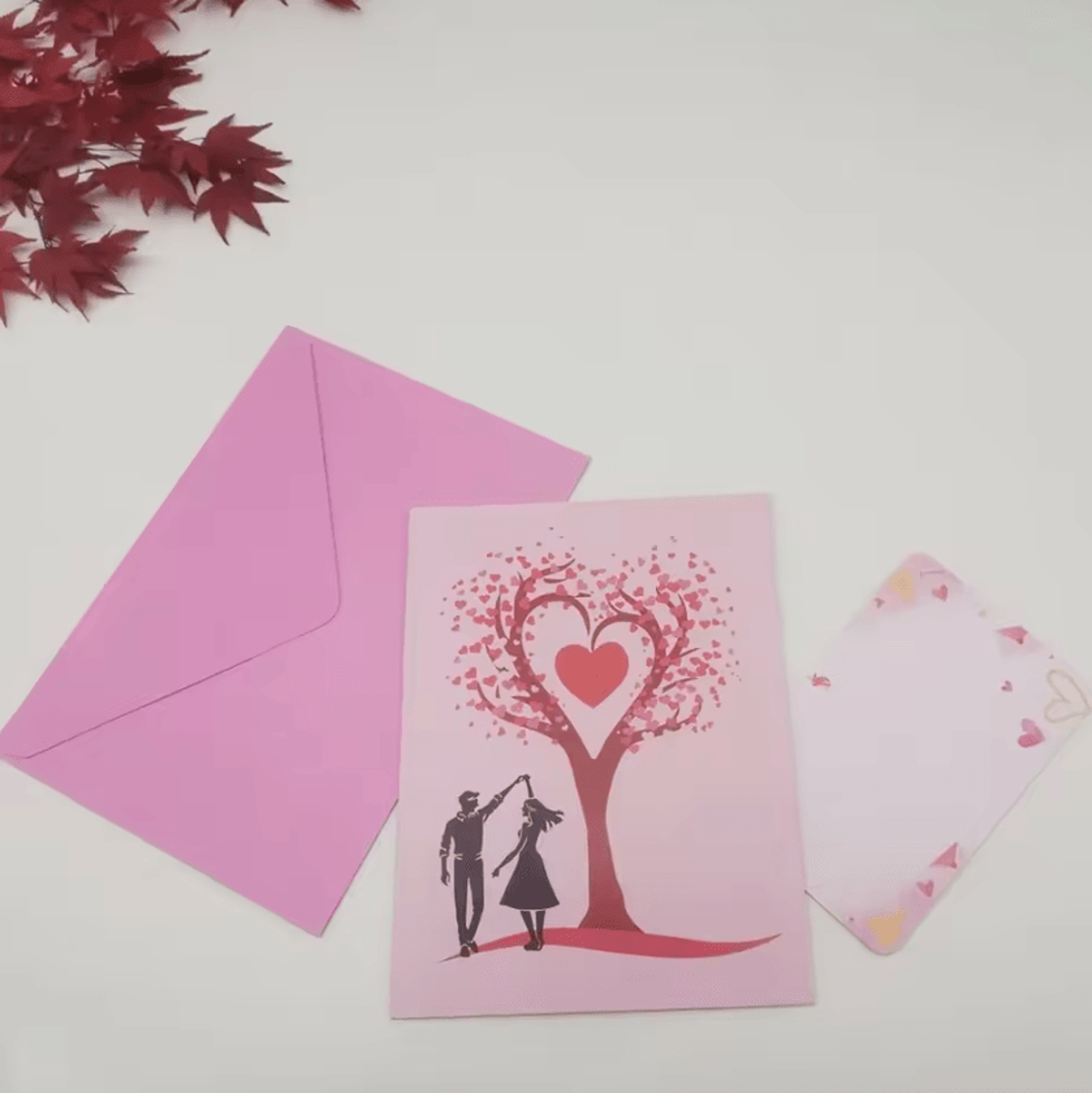 3D Love Tree Pop Up Anniversary Card 4