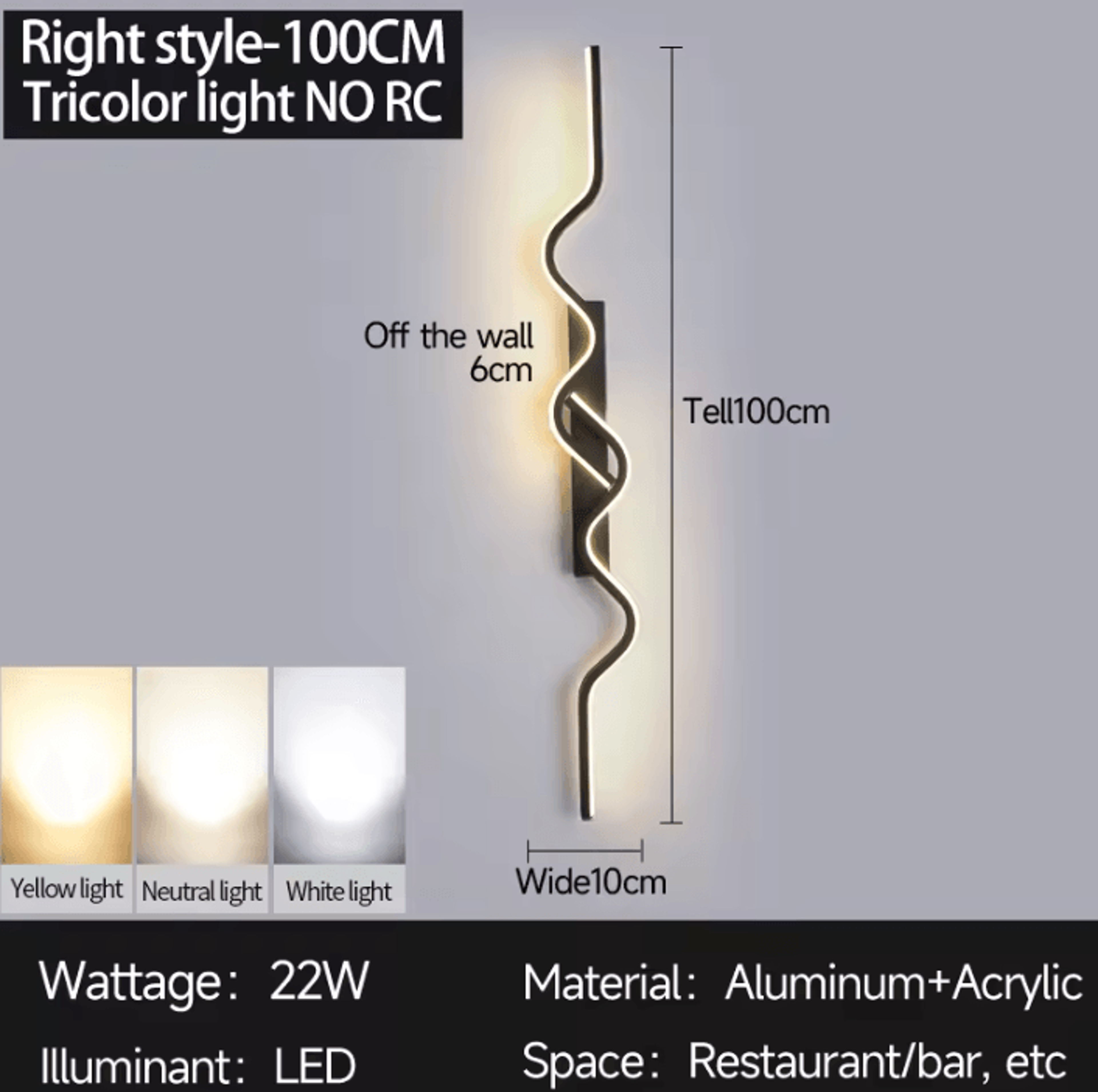 Modern Black Irregular Long Strip LED Wall Lamp 6