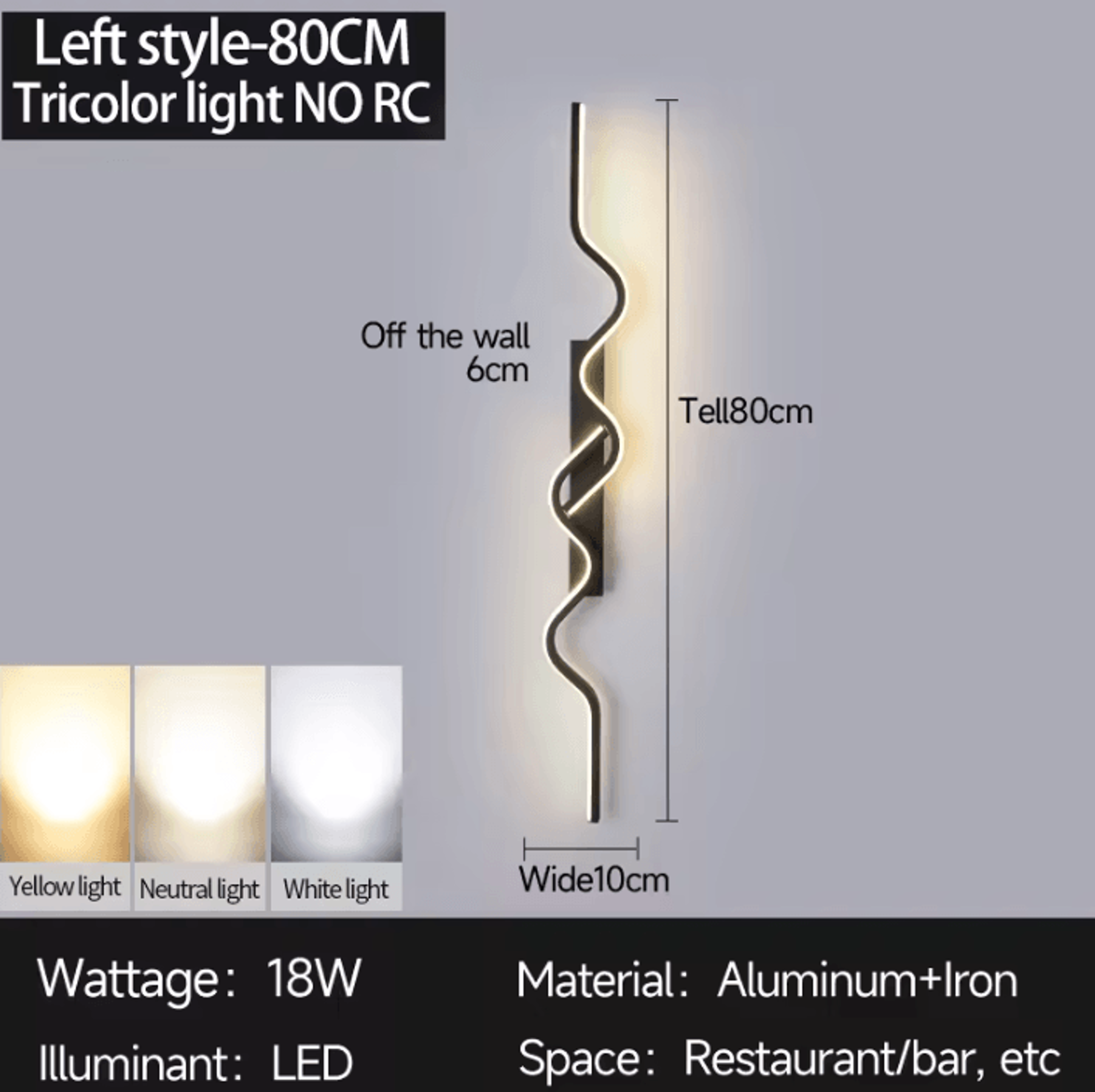 Modern Black Irregular Long Strip LED Wall Lamp 11