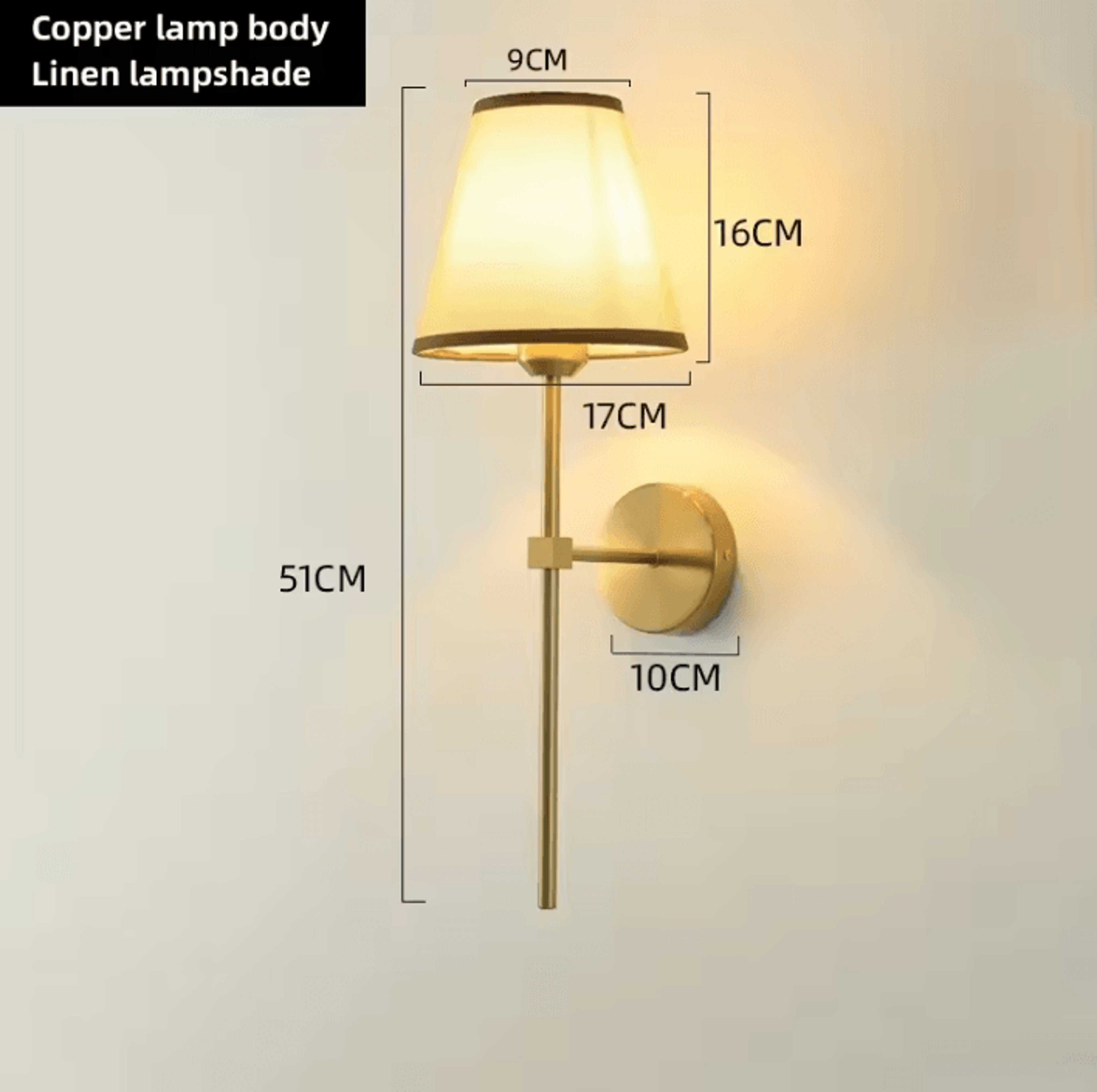 Vintage E27 Fabric Shade Wall Sconce 9