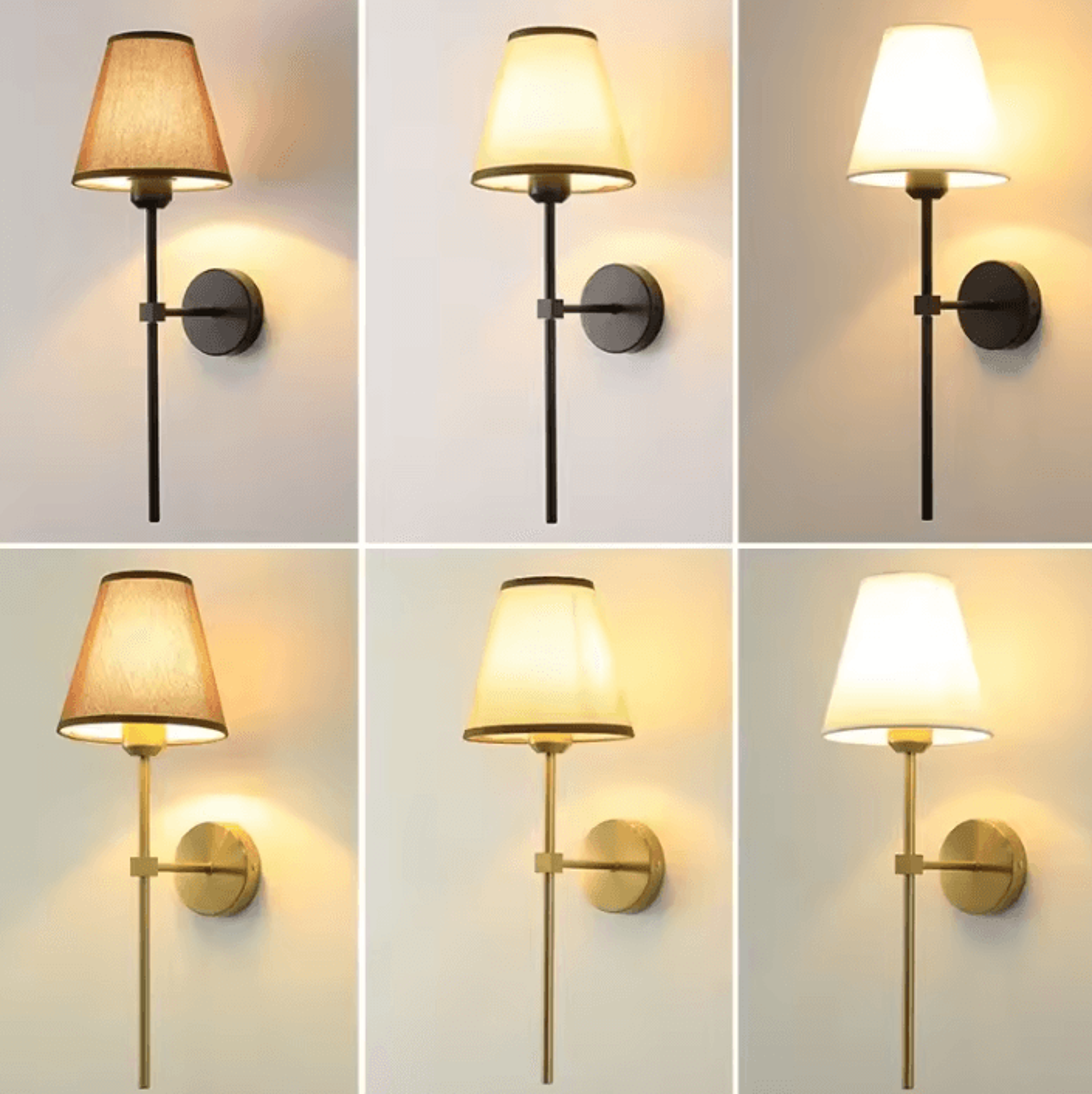 Vintage E27 Fabric Shade Wall Sconce 0