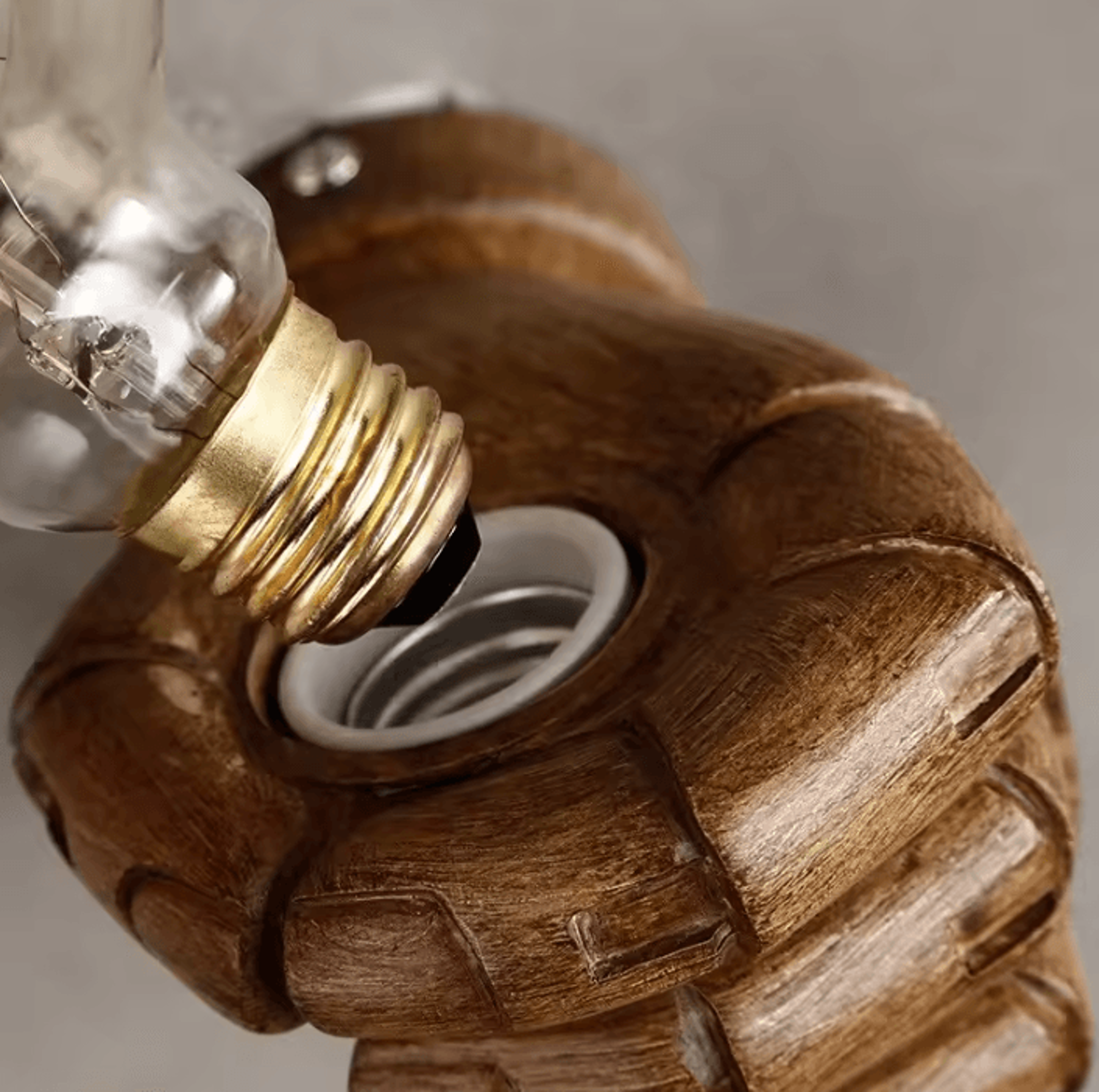Nordic Retro Resin Fist Hand Wall Lamps 4