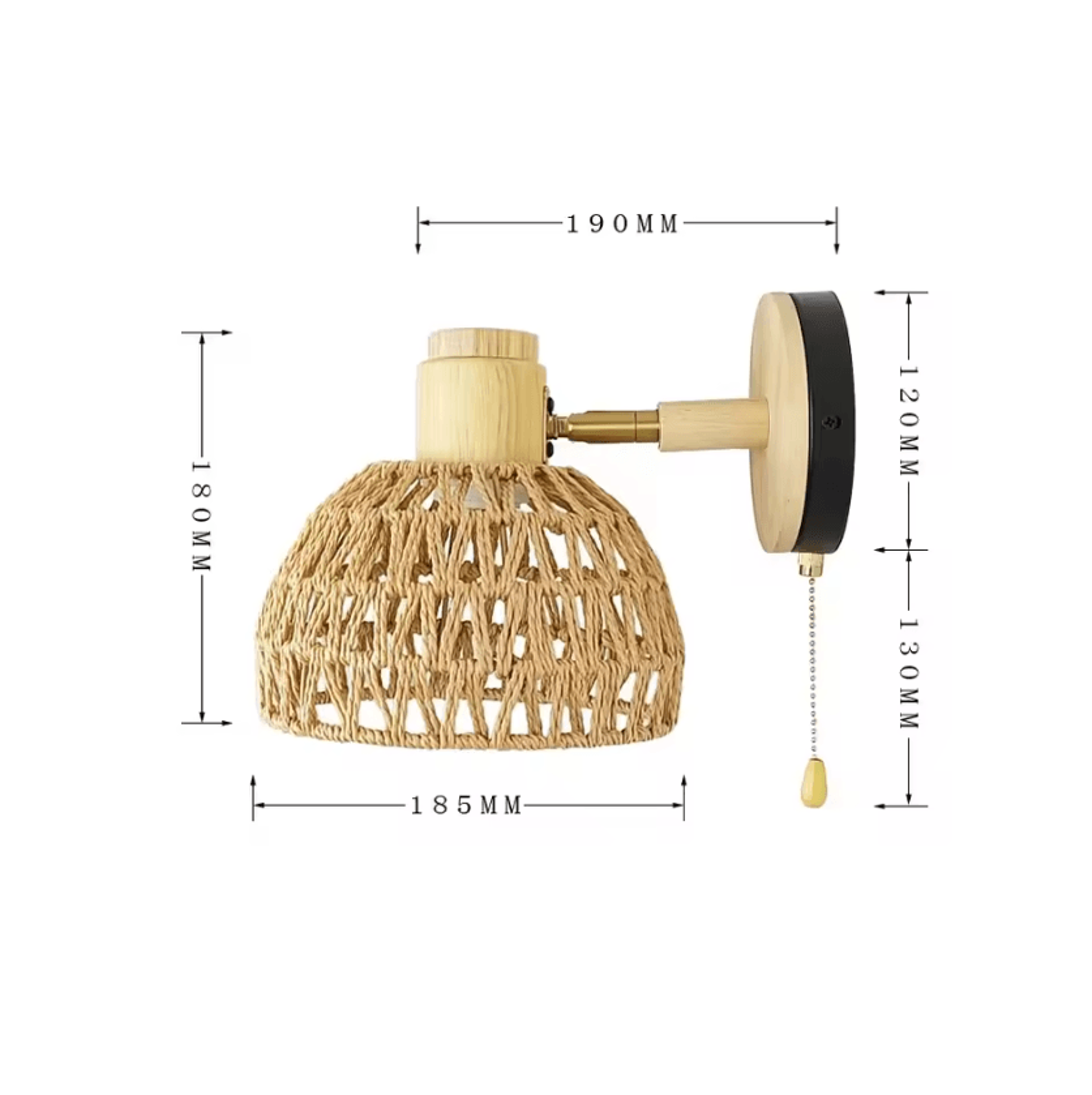 Japanese Rattan Hemp Rope Wall Lamp 7