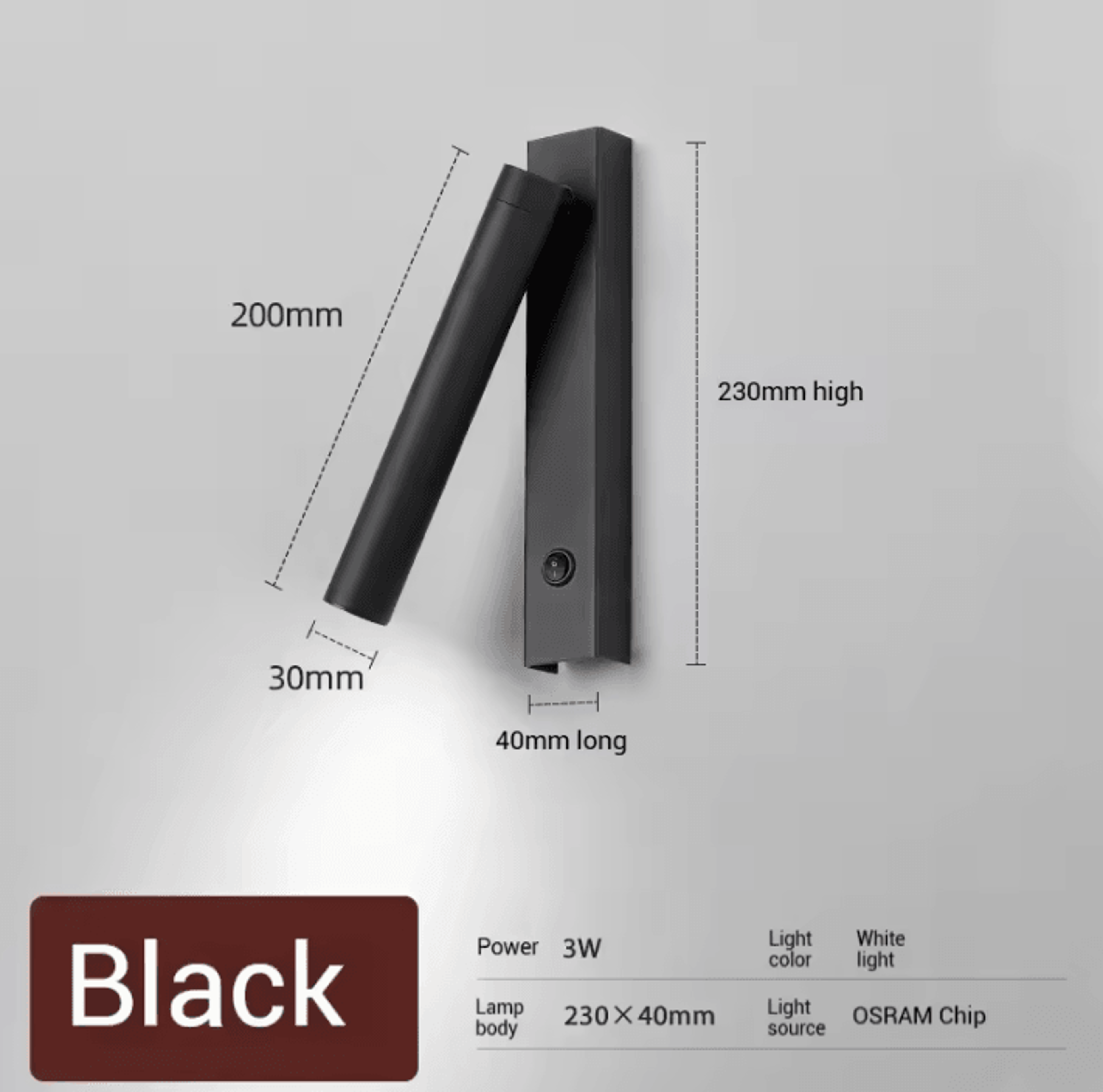 Minimalist Rotatable LED Reading Wall Lamp 4