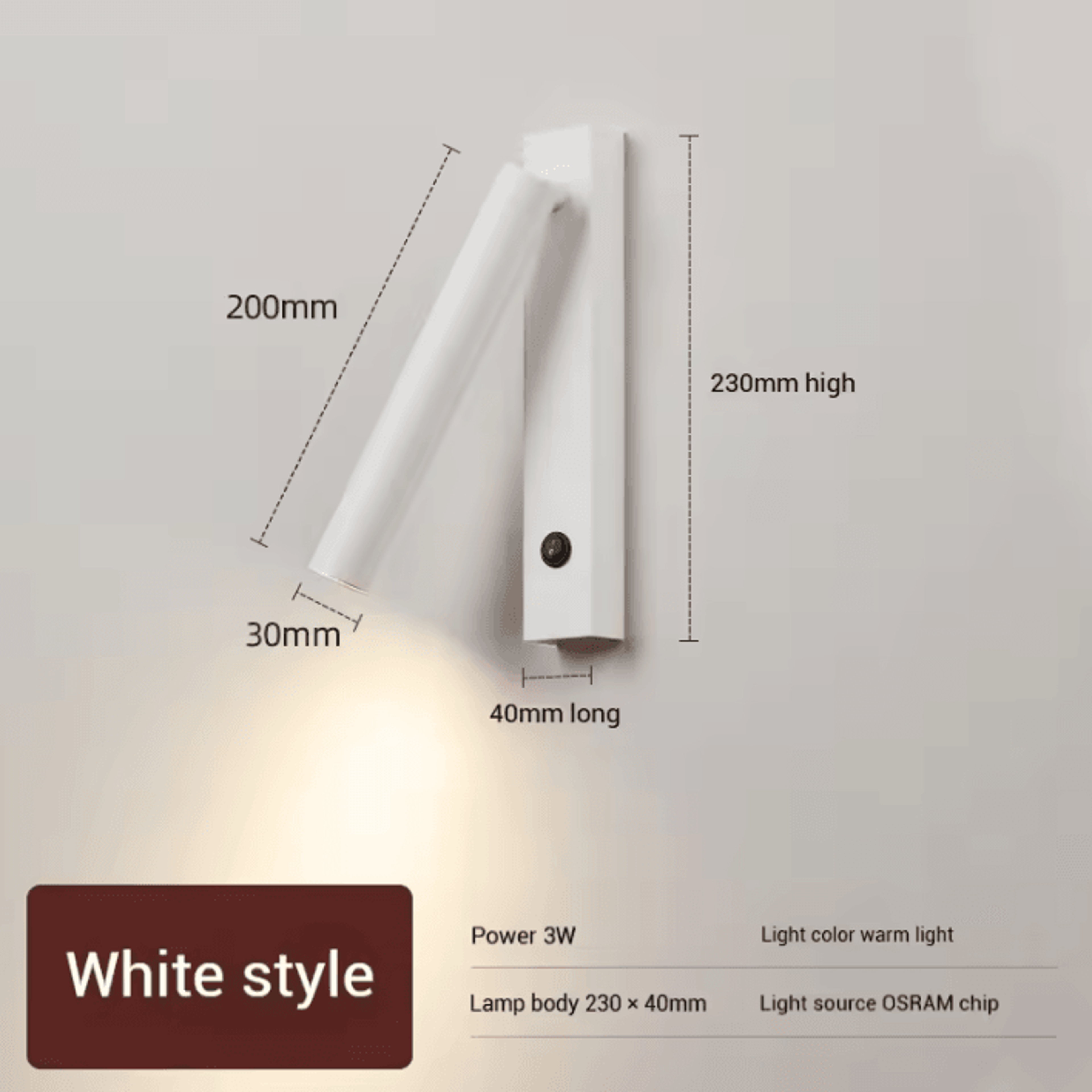 Minimalist Rotatable LED Reading Wall Lamp 5