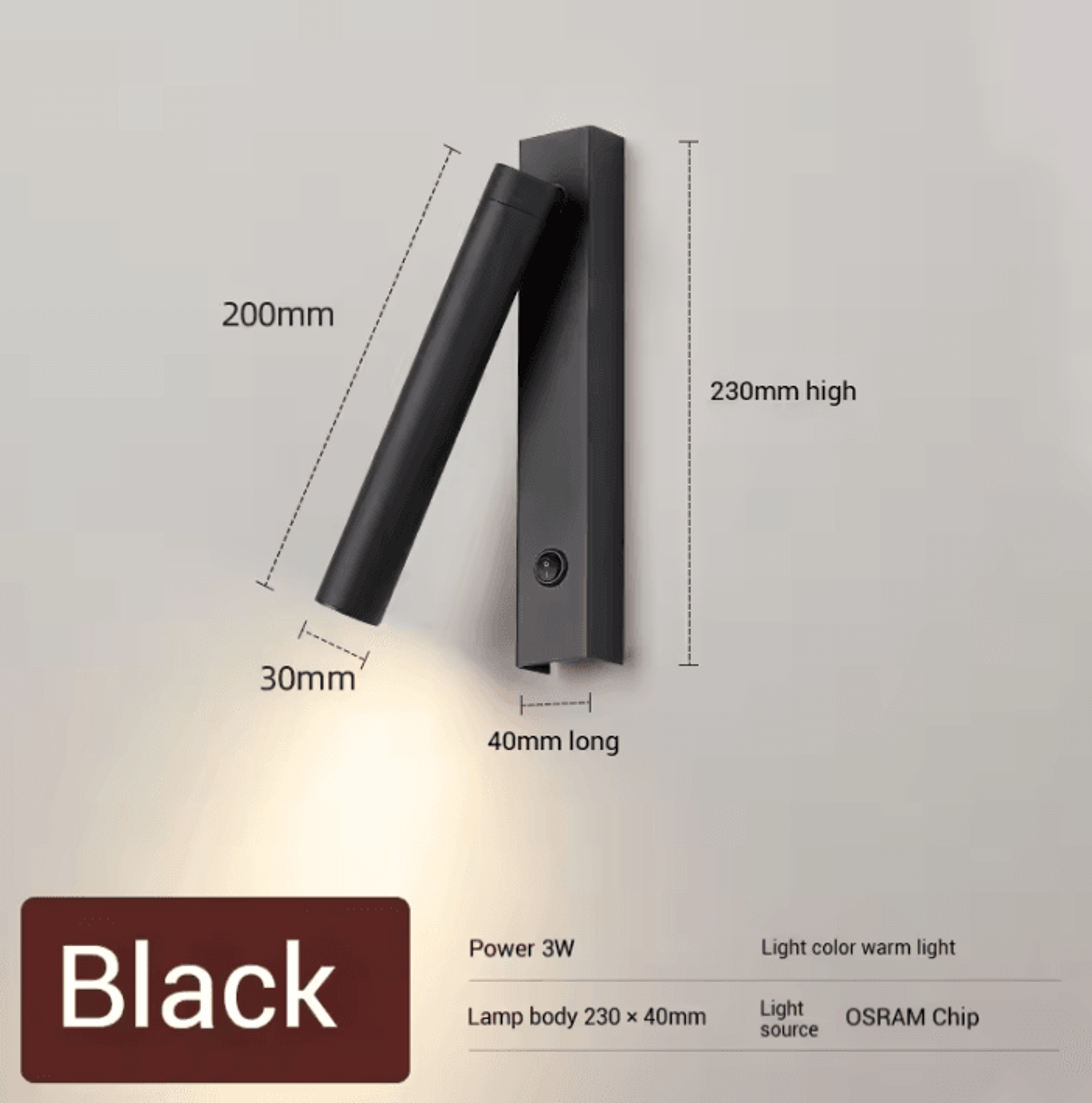 Minimalist Rotatable LED Reading Wall Lamp 9