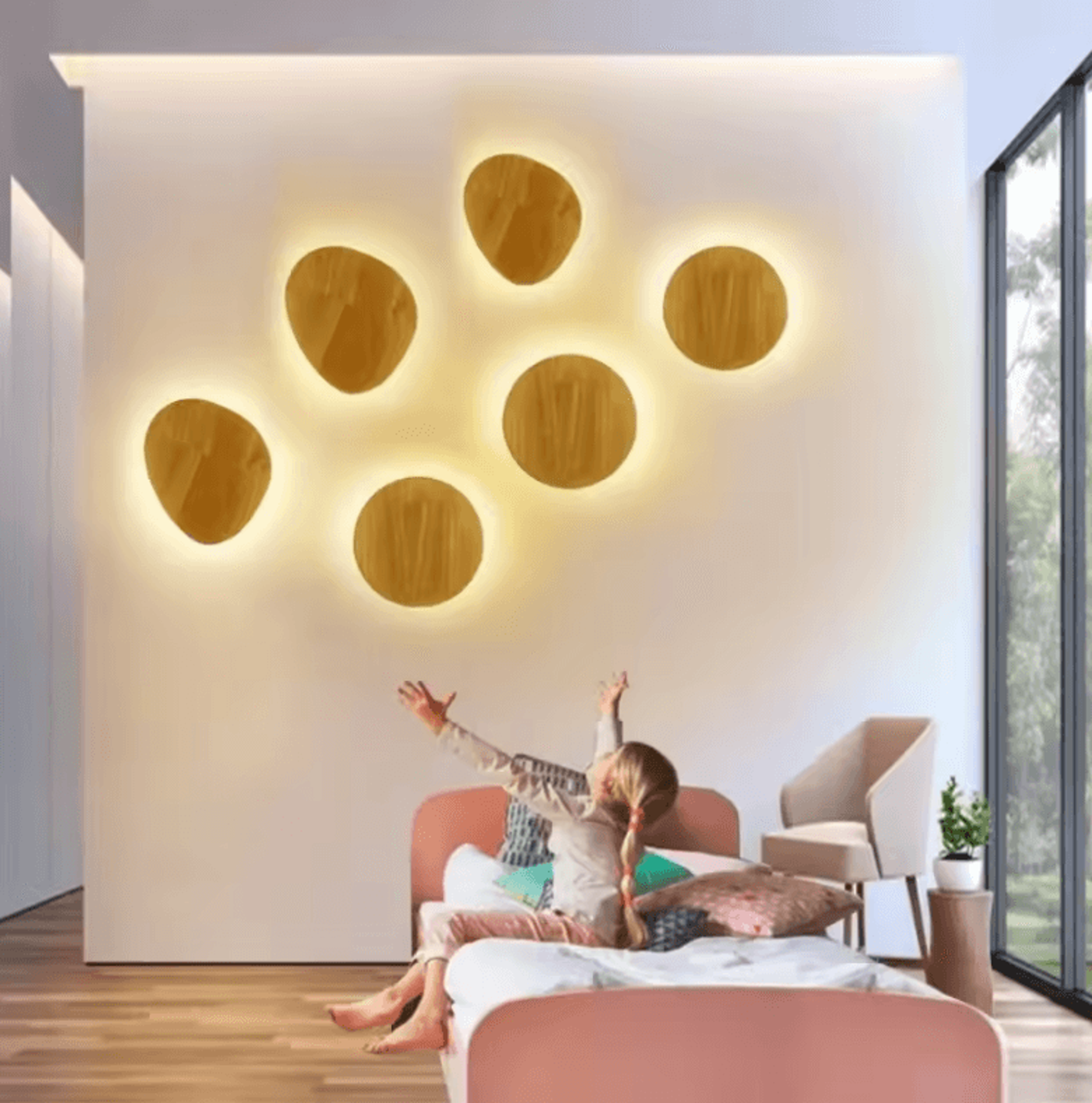 Nordic Wooden LED Wall Lamp 0