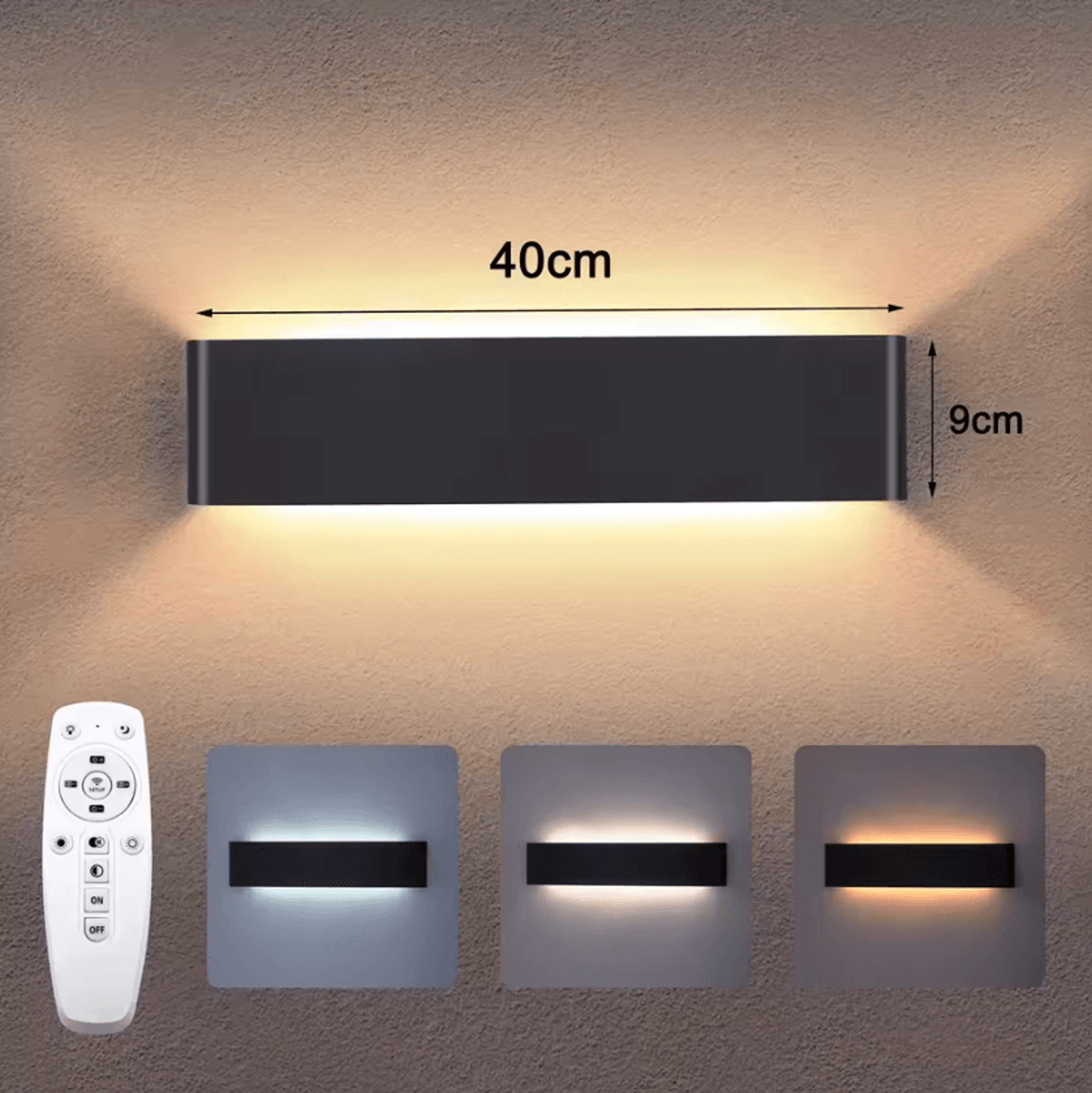 16W Remote Control Dimmable LED Wall Lamp 5