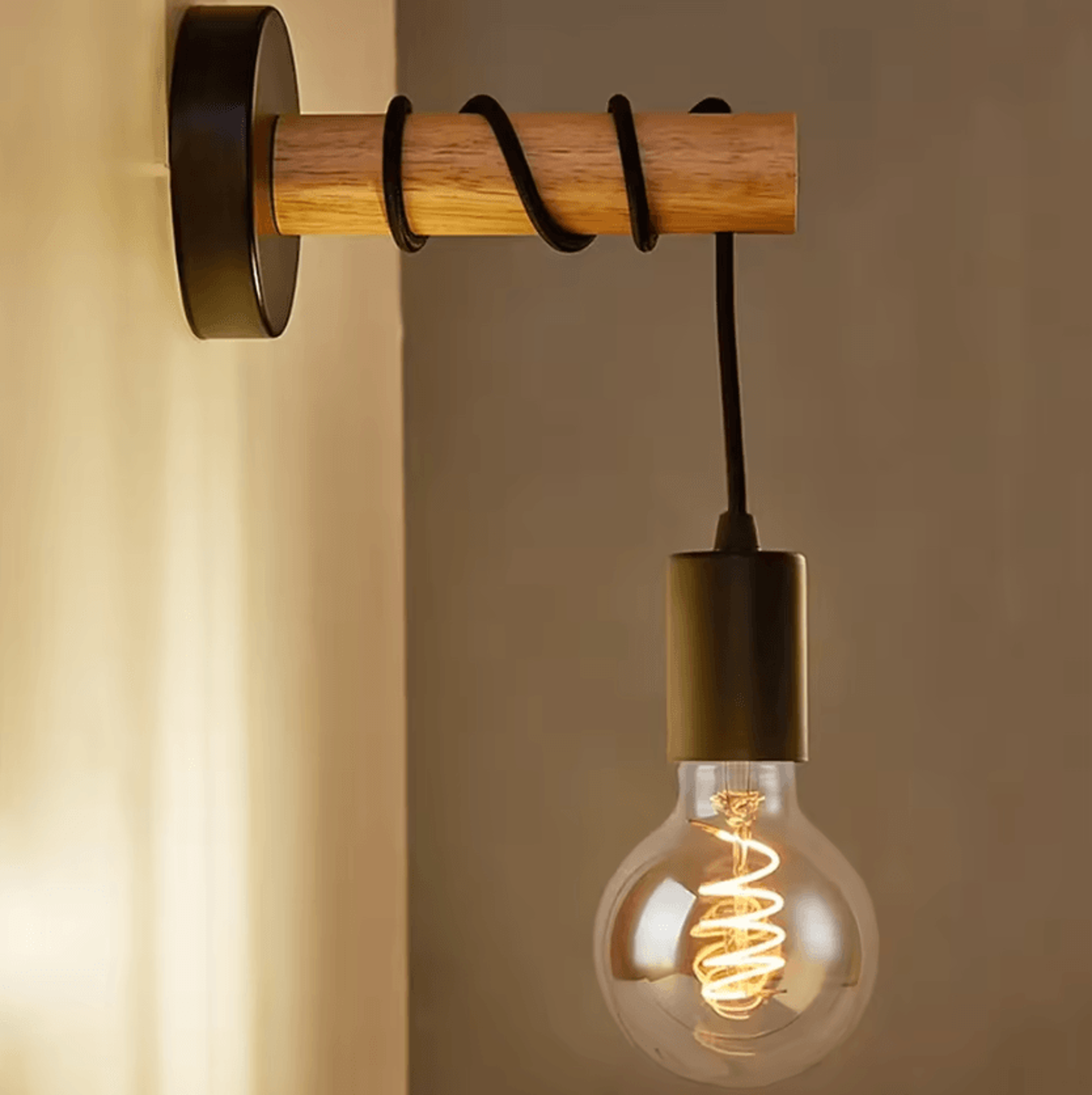 Retro Wood E27 Wall Sconce 3