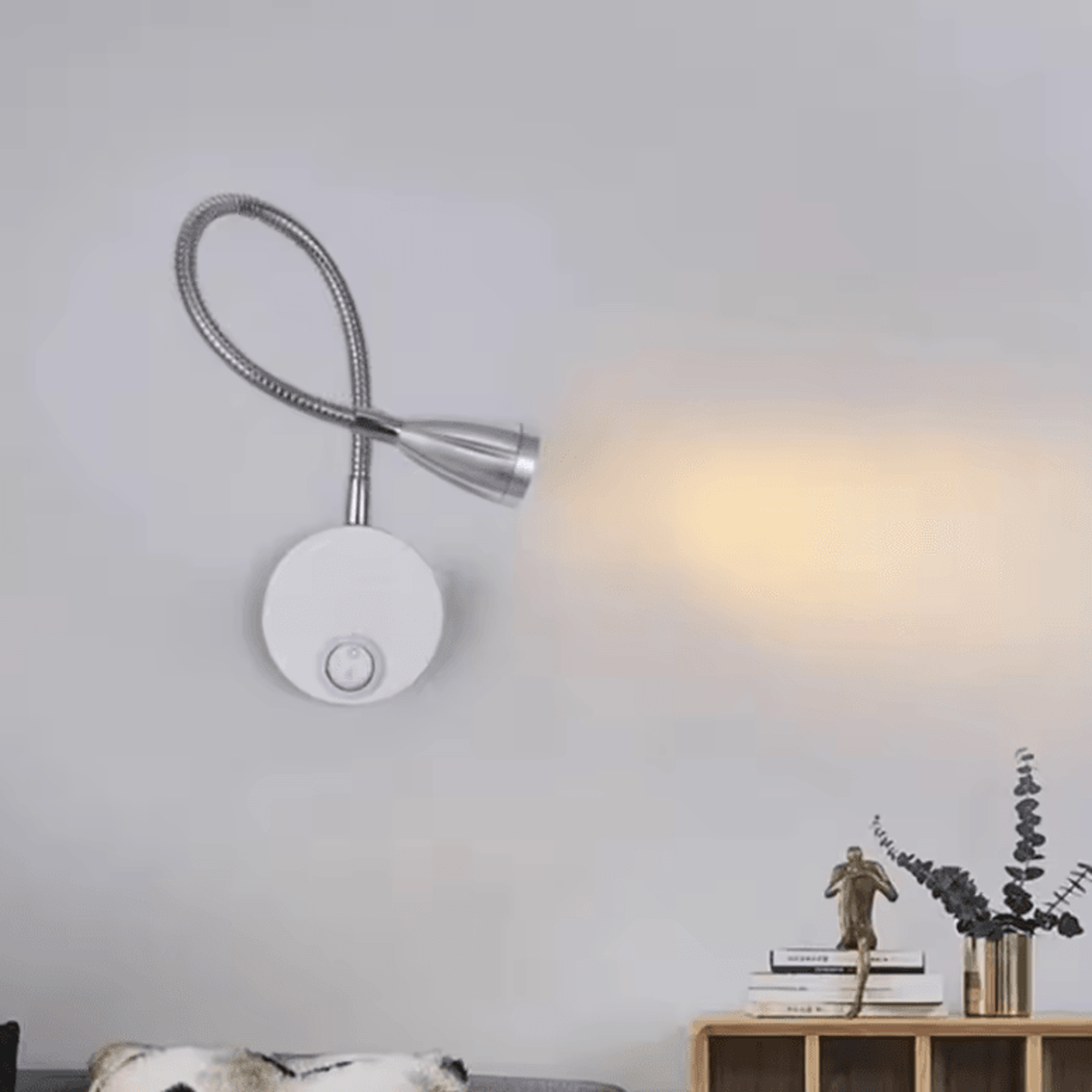 3W Rotatable Gooseneck LED Reading Wall Lamp 2