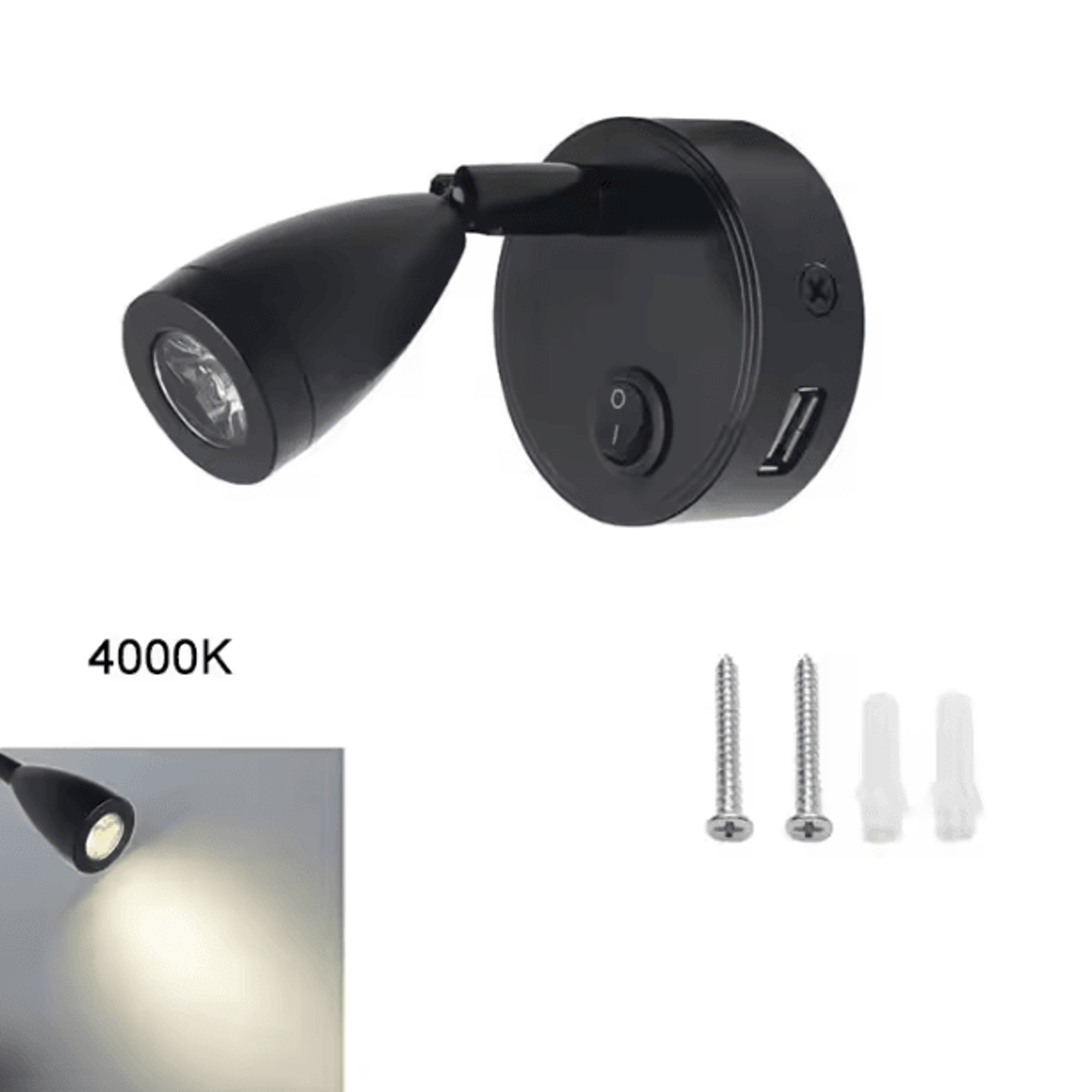 12V 24V LED RV Reading Light With USB Charging Port 5