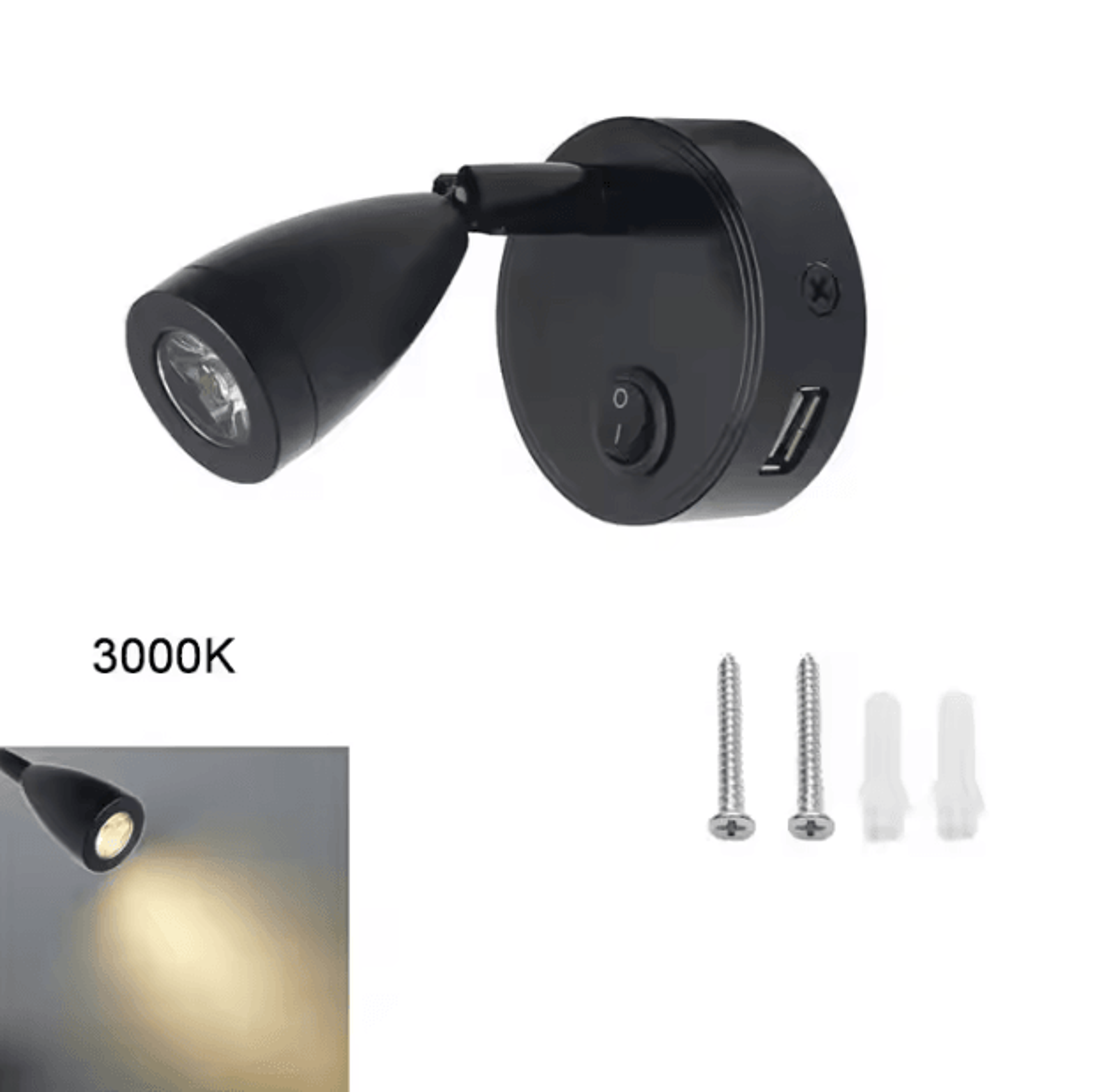 12V 24V LED RV Reading Light With USB Charging Port 3