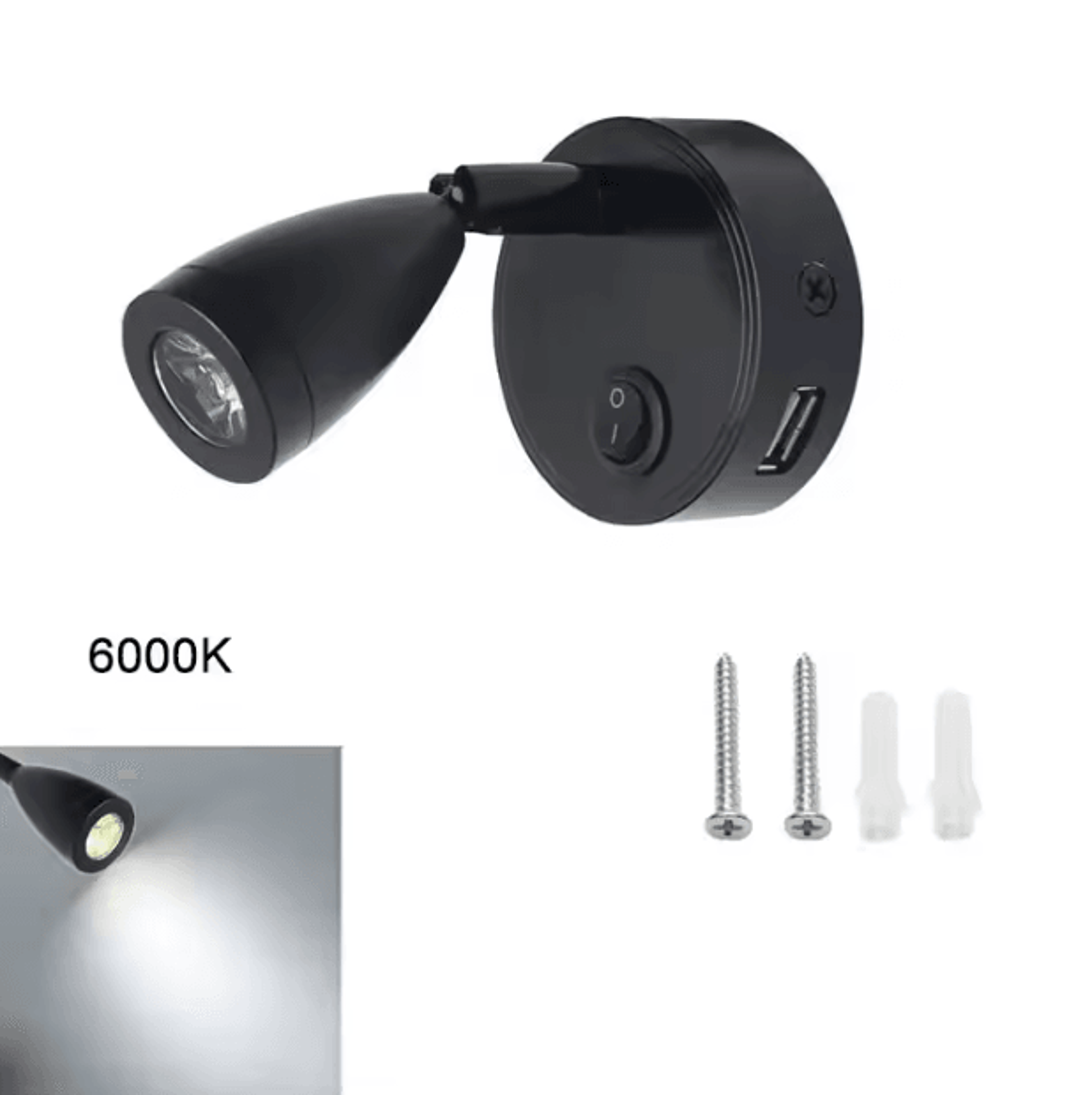 12V 24V LED RV Reading Light With USB Charging Port 7