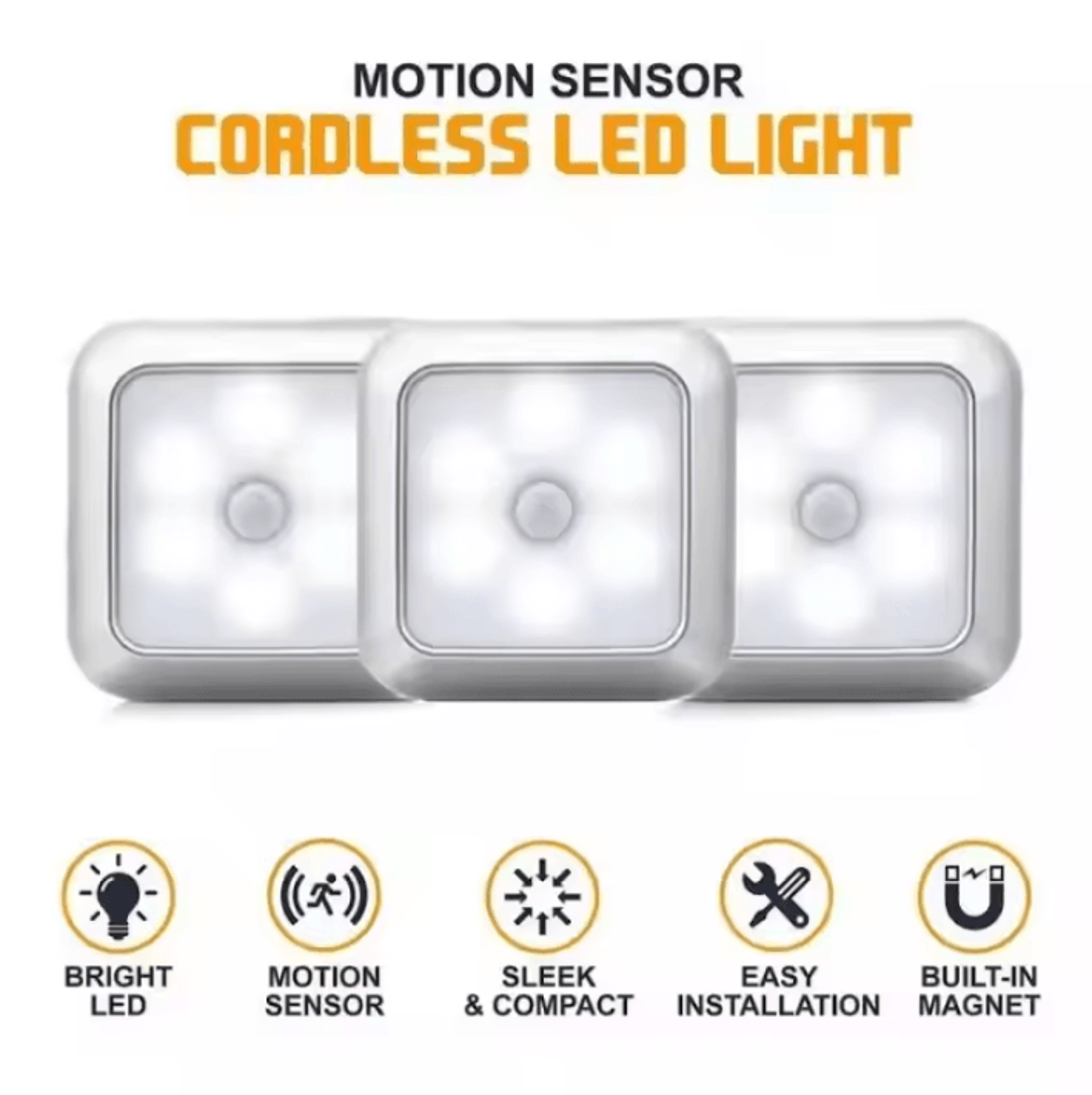Wireless Motion Sensor Cabinet Light 6 LED Night Lamp 1
