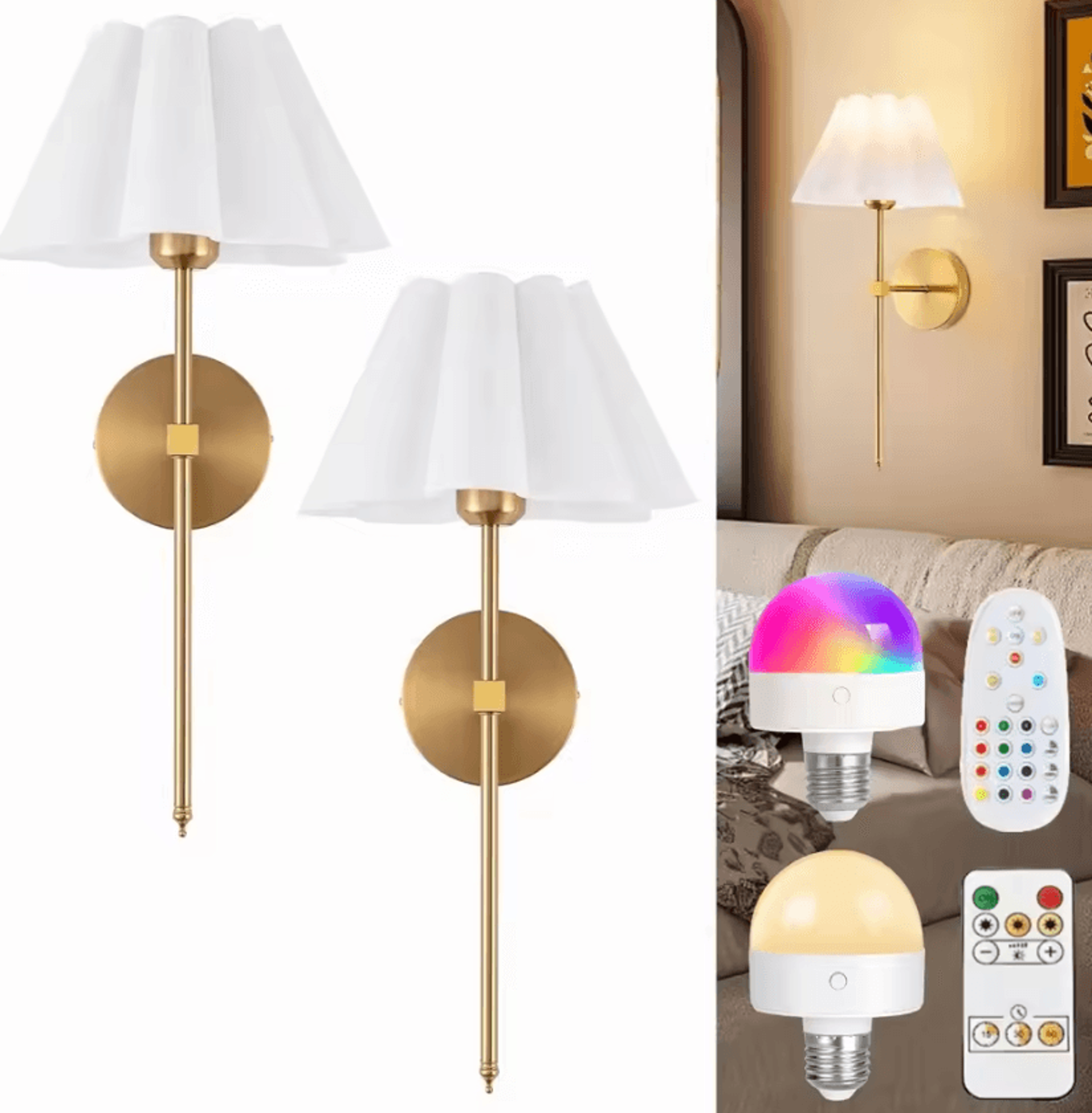 Wireless Rechargeable RGB Wall Light With Remote Control 0