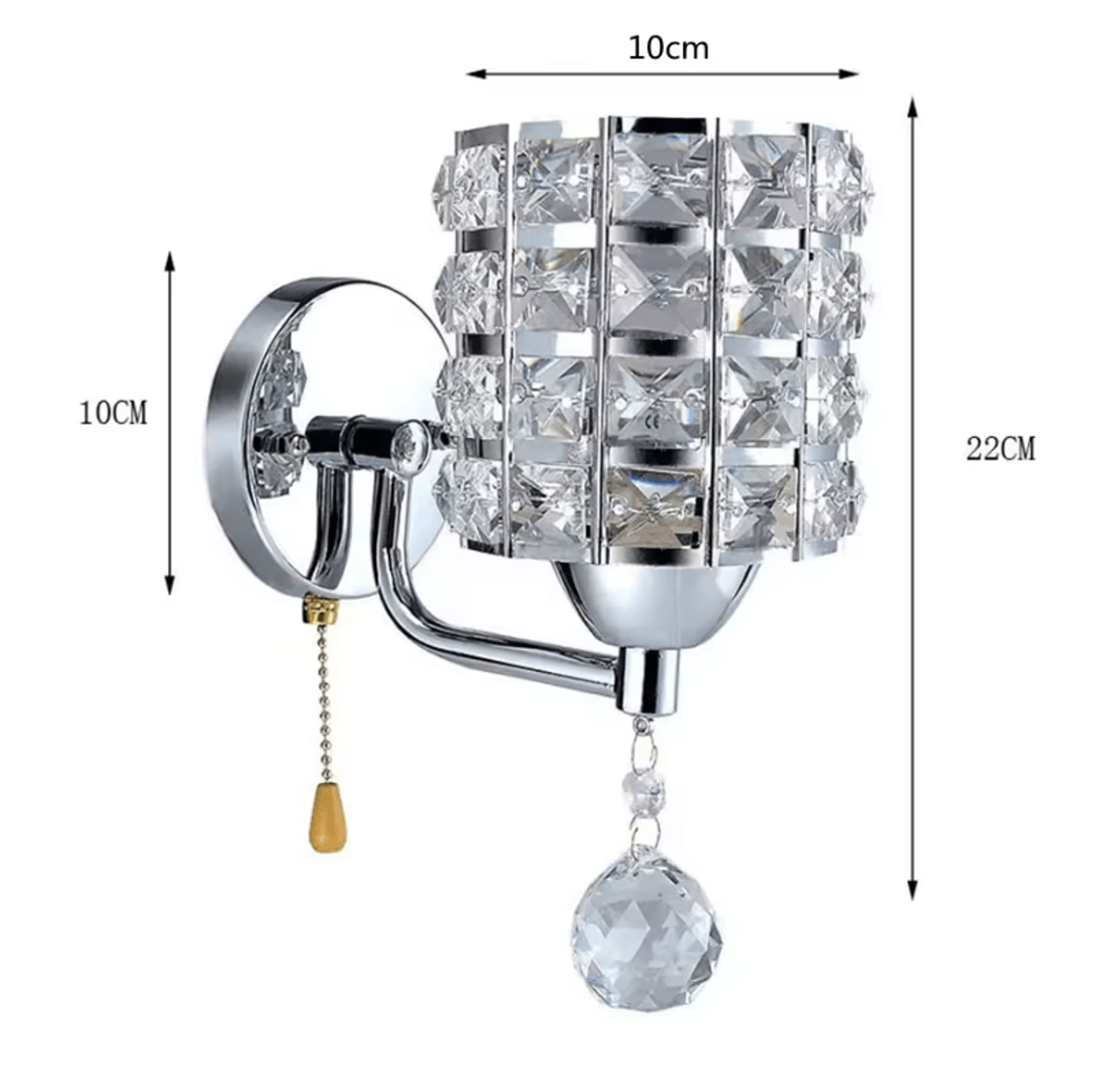 Modern Crystal Wall Sconce Gold Silver E27 Light 8