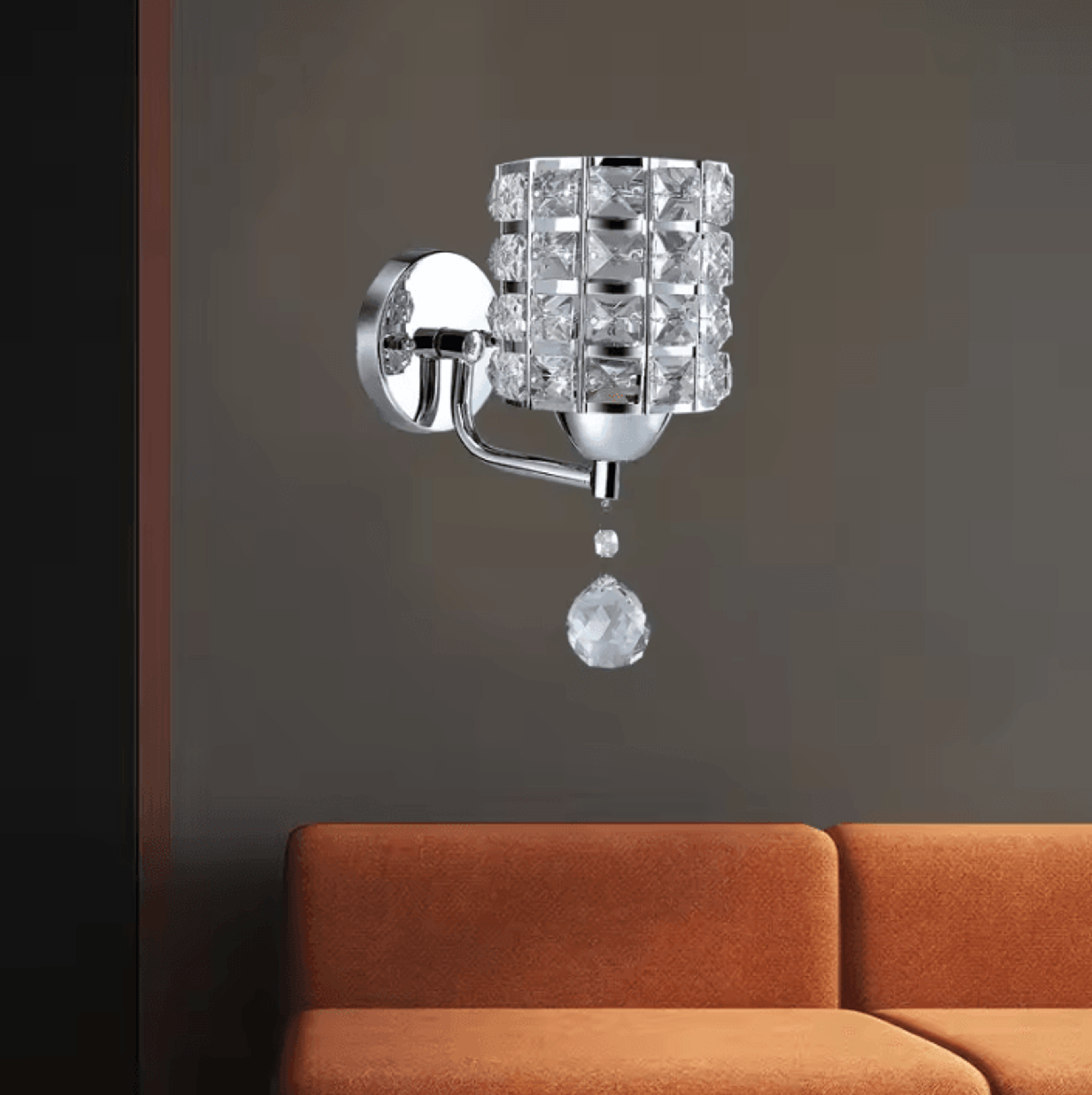Modern Crystal Wall Sconce Gold Silver E27 Light 3