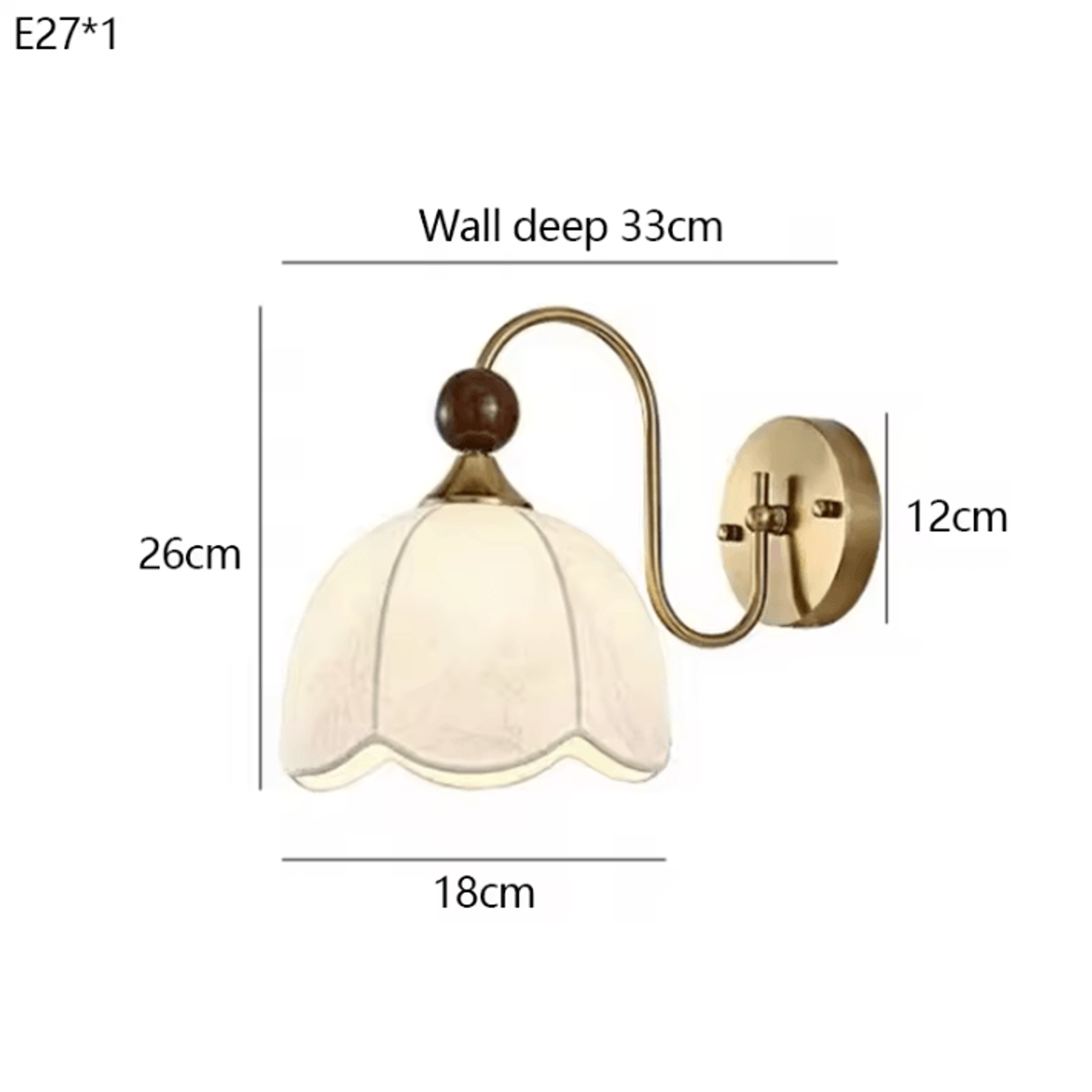 French Style Fabric Shade Bedside Wall Lamp 5