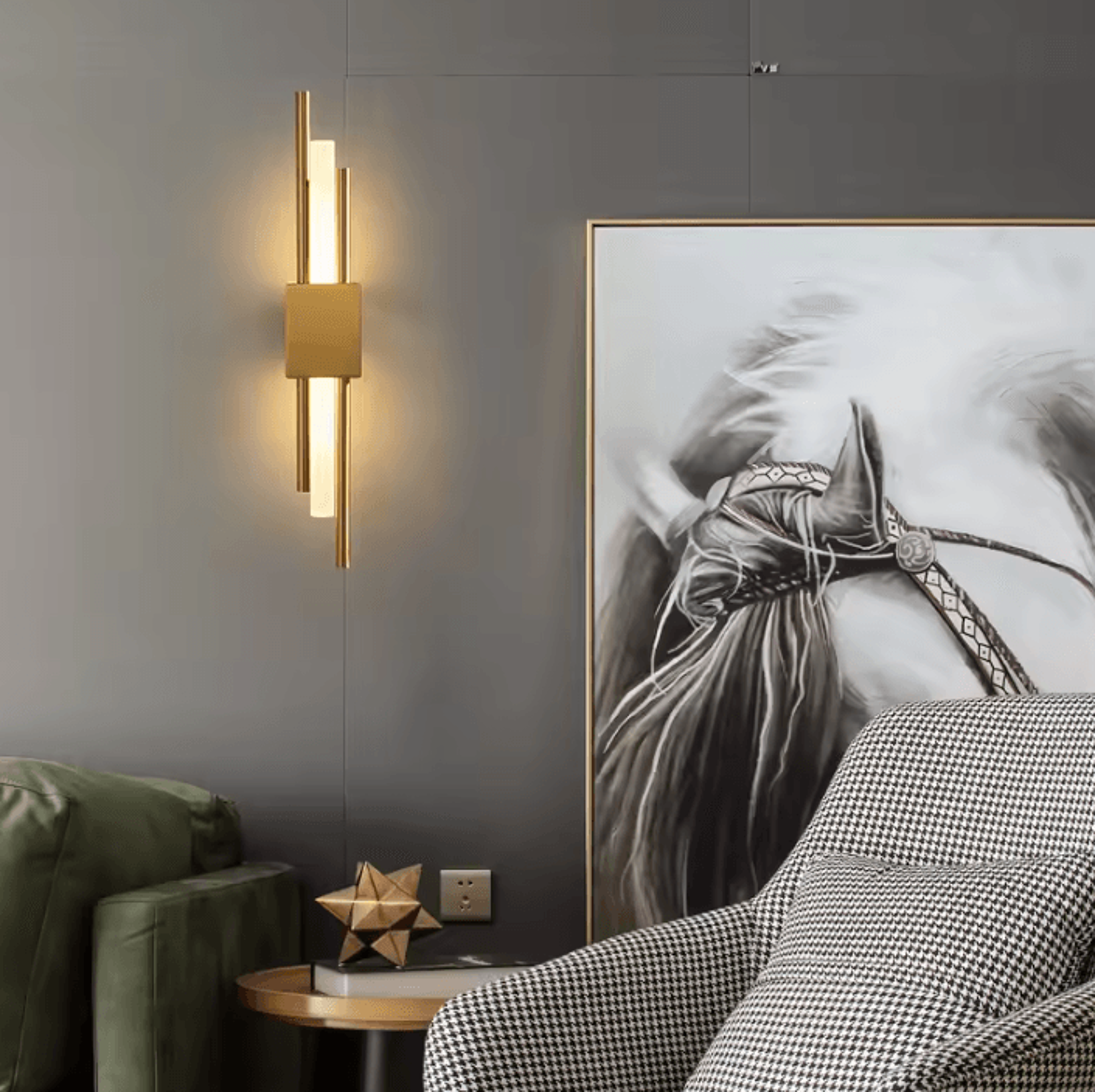 Modern Black And Brass LED Wall Sconce 2