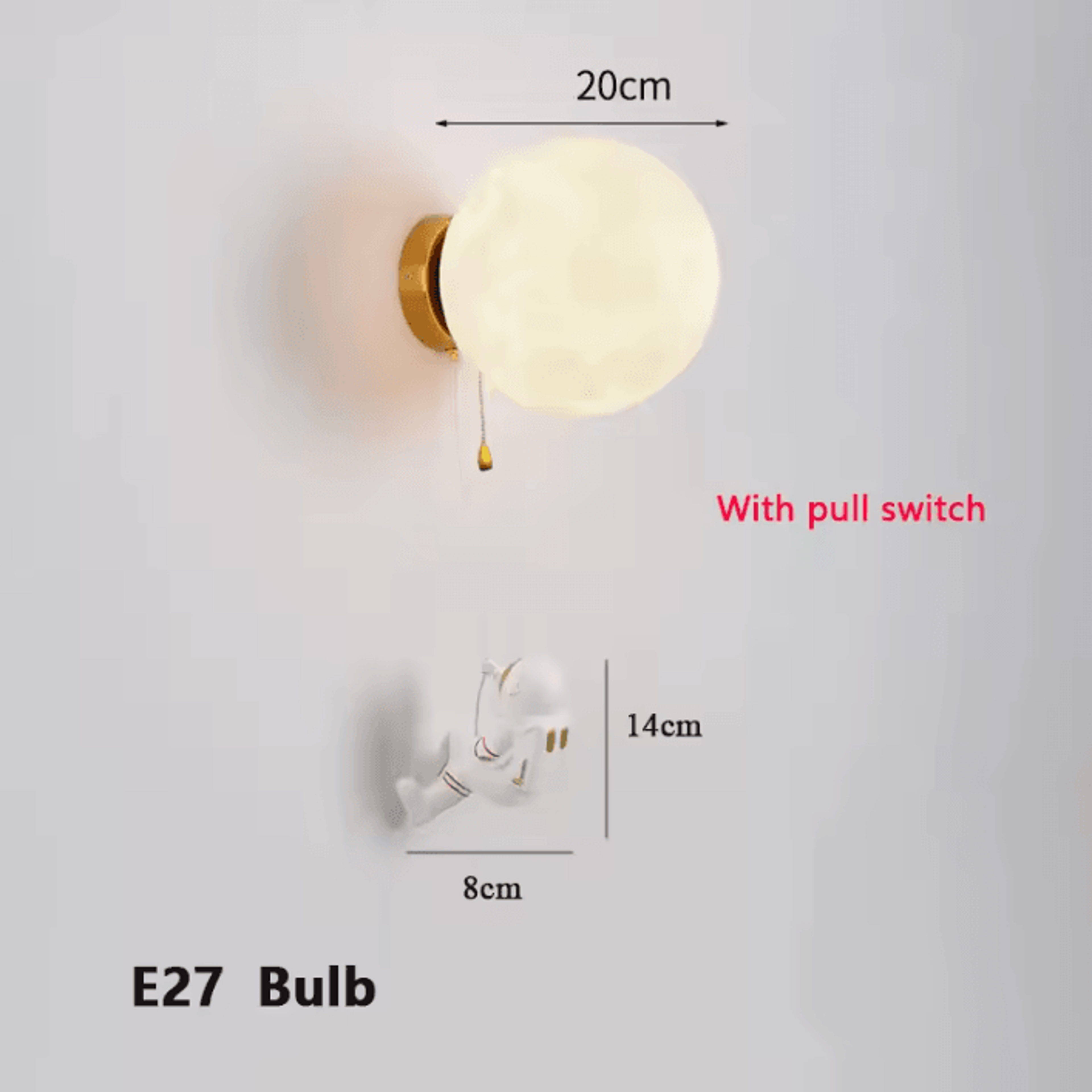 Astronaut Climbing Moon 3D Printed Wall Lamp 6