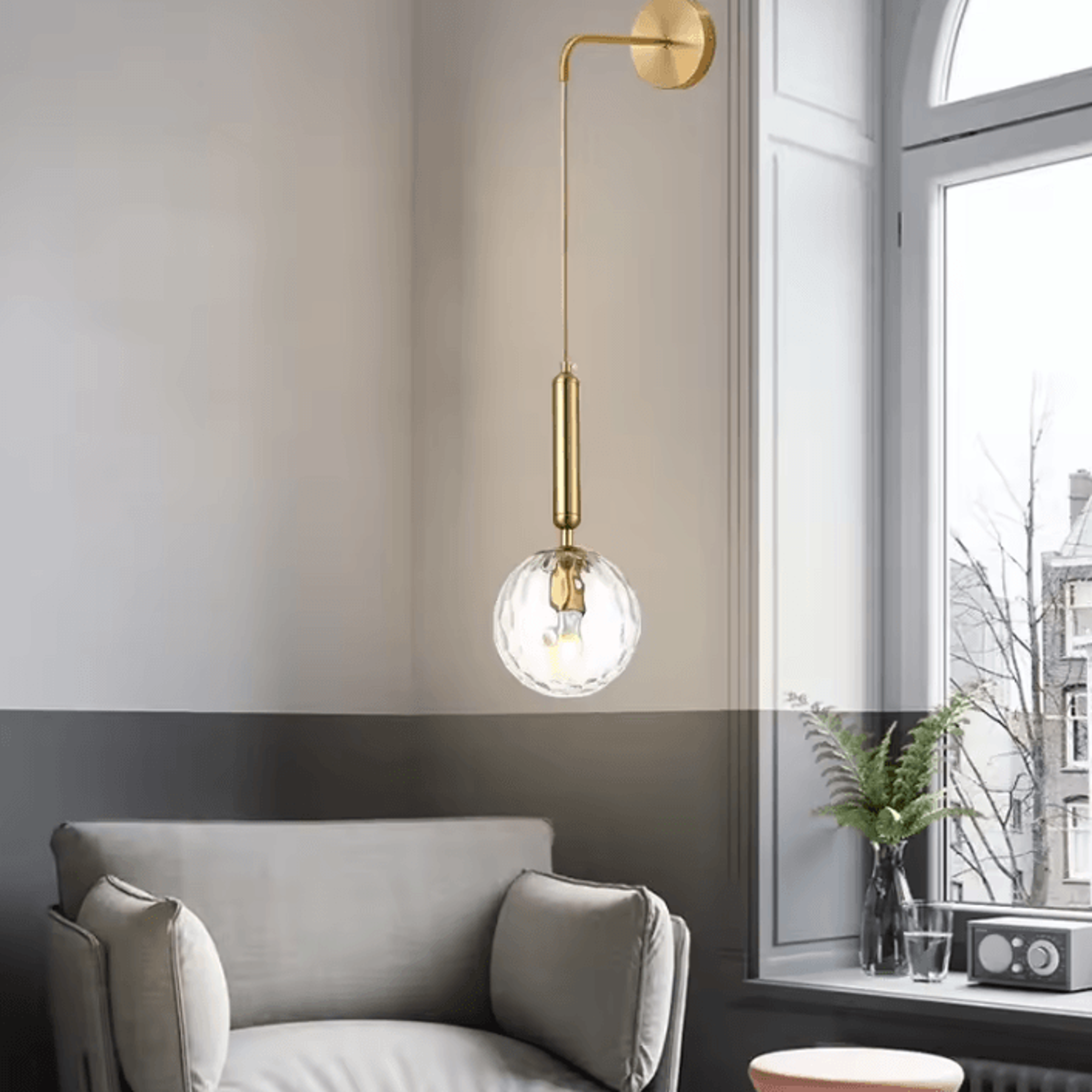 Nordic Milky Glass Globe Wall Sconce 1