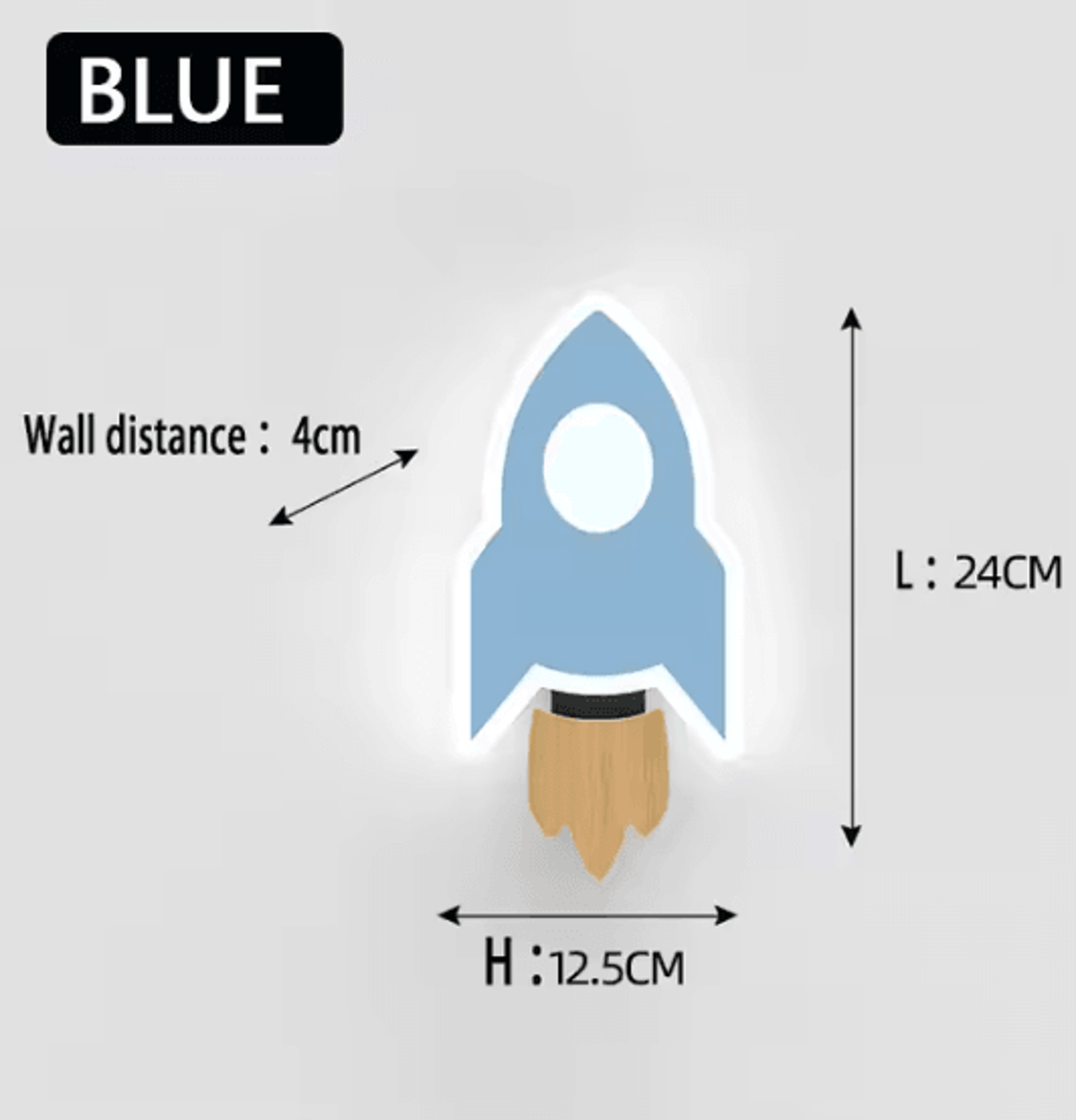 Cartoon LED Rocket Moon Star Wall Lamp For Kids 6