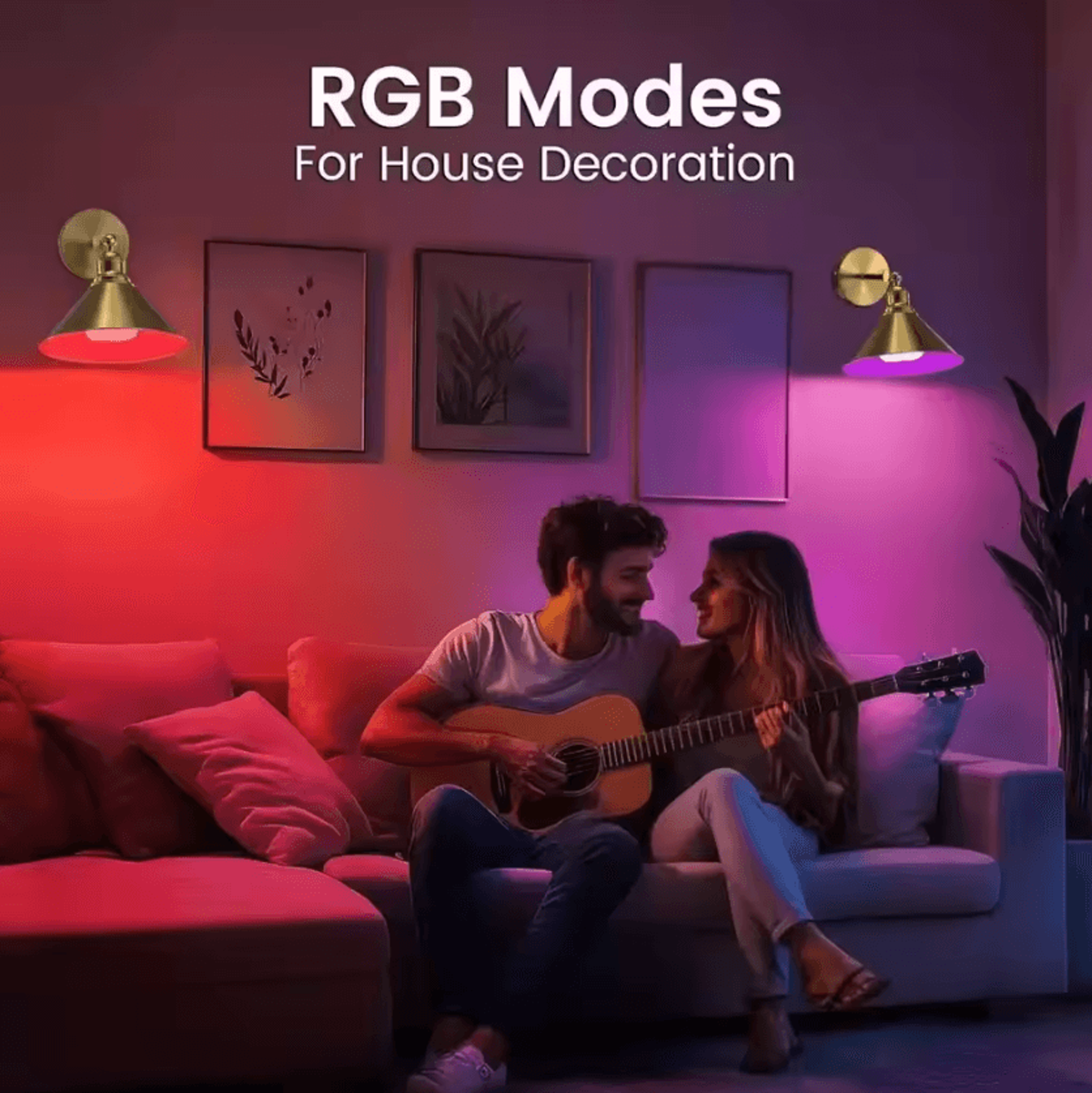 Wireless Rechargeable RGB Wall Sconce With Remote 3