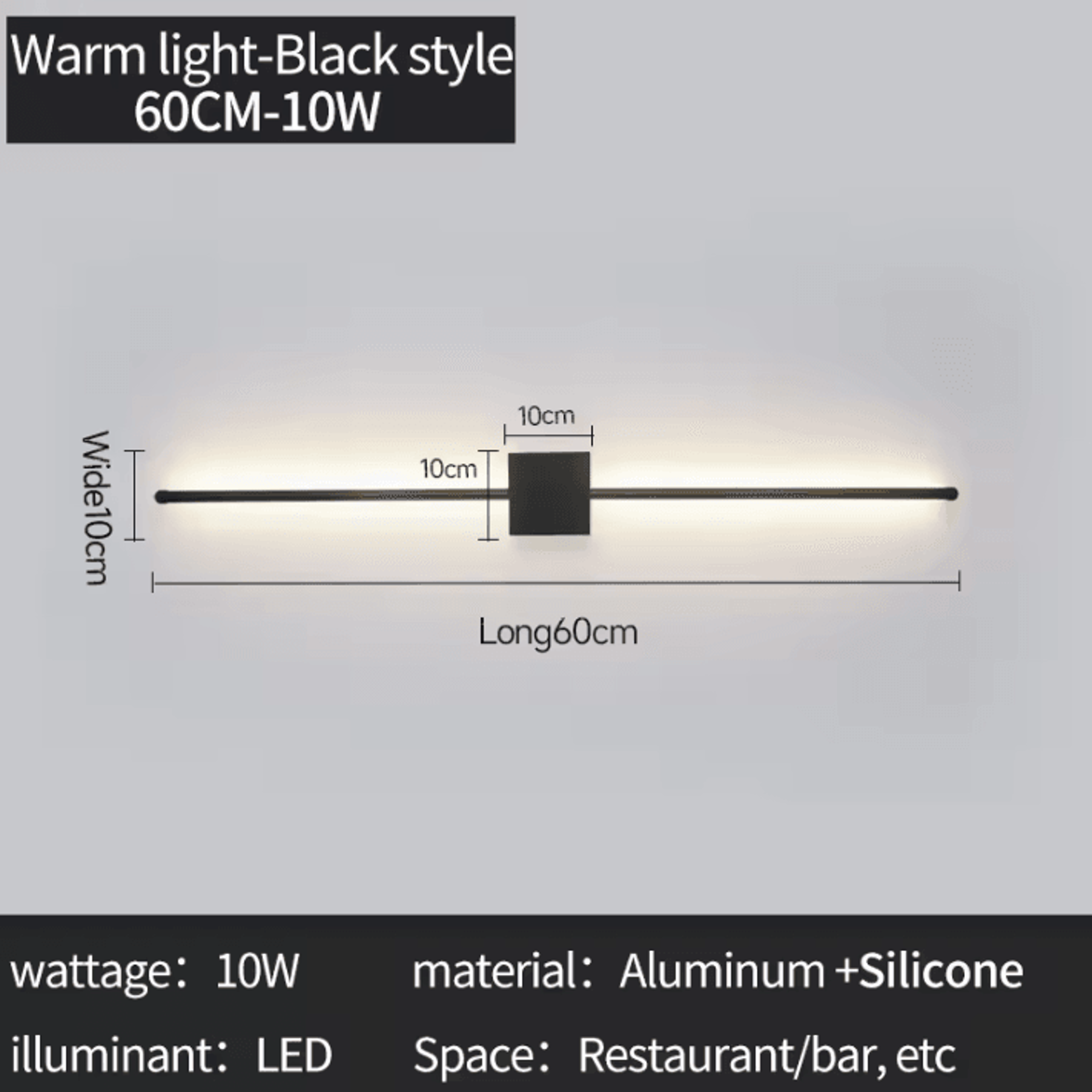 Modern Minimalist Long Strip LED Wall Sconce 5