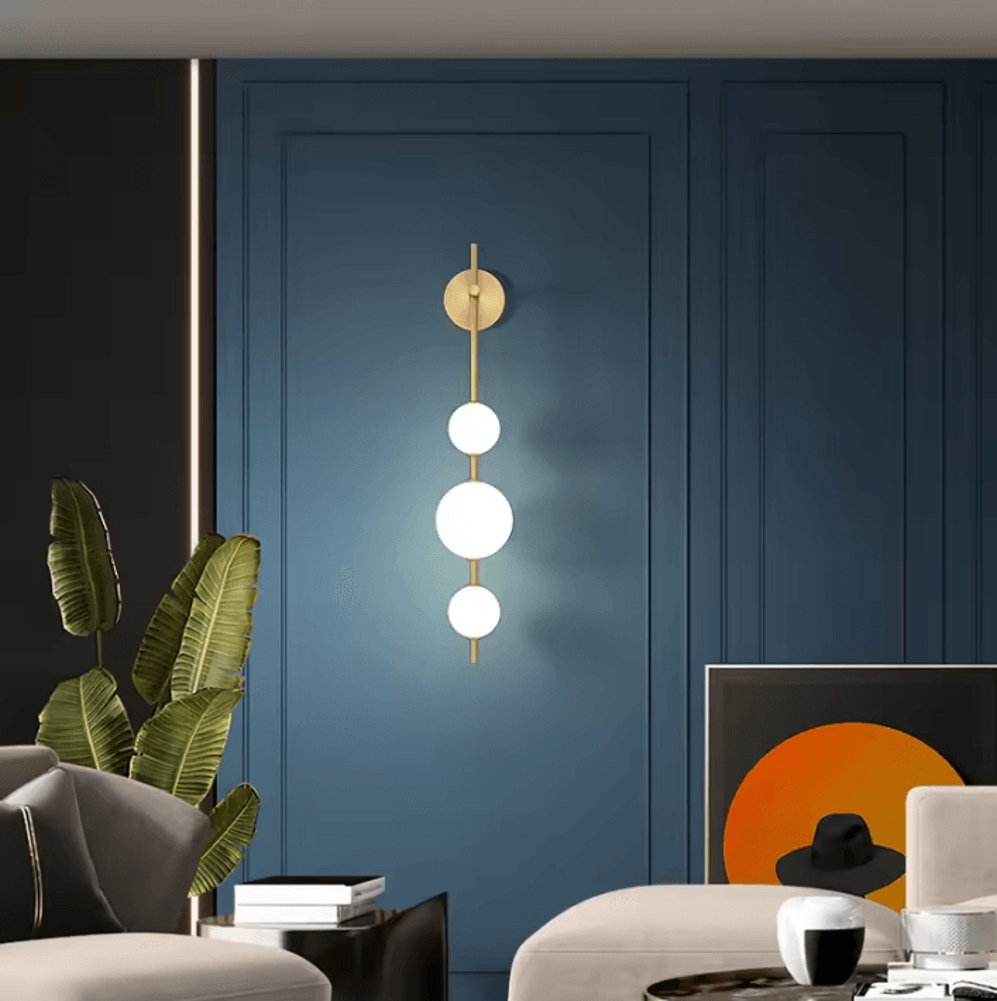 Modern Vertical Globe Wall Sconce 0