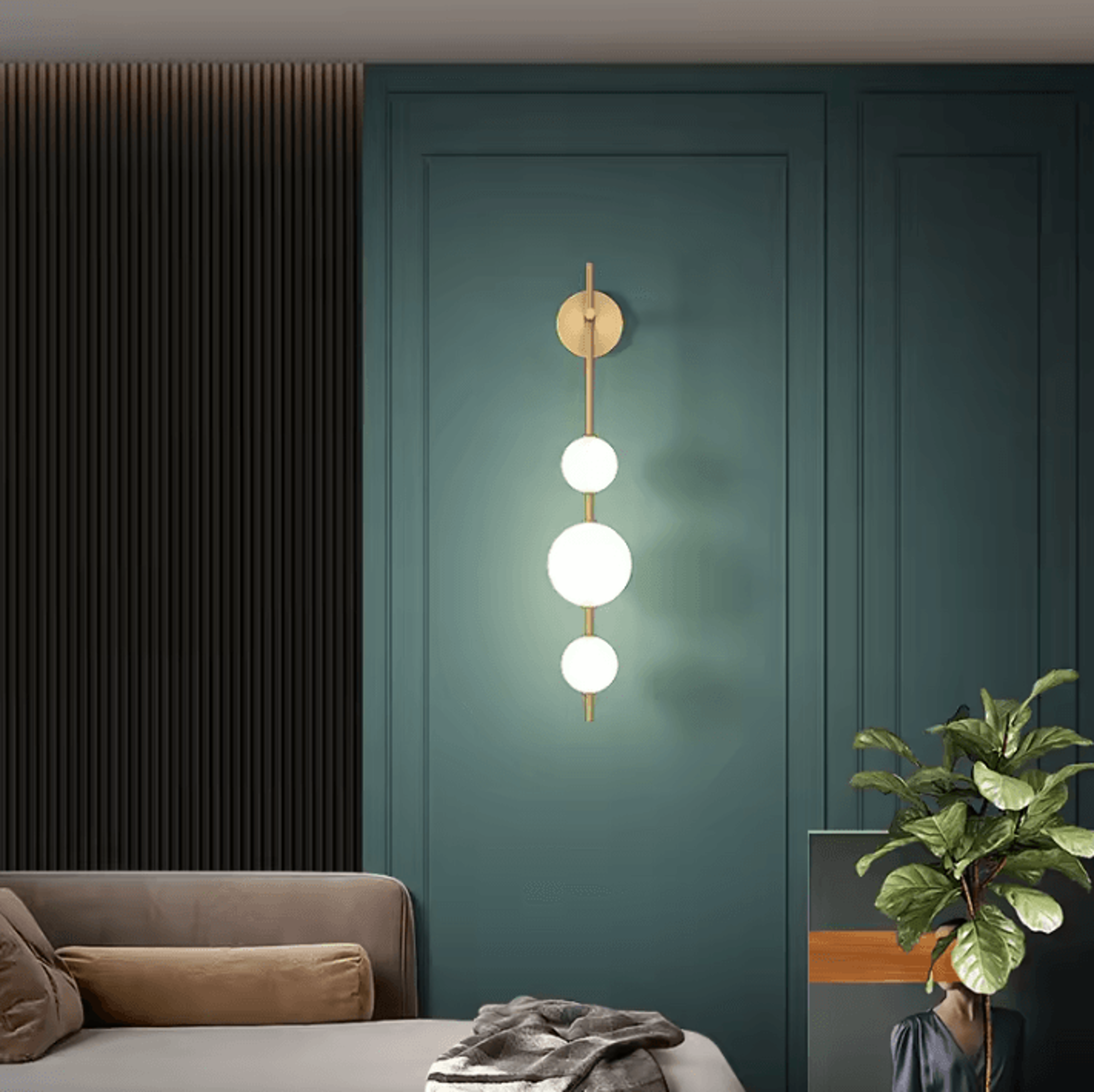 Modern Vertical Globe Wall Sconce 1