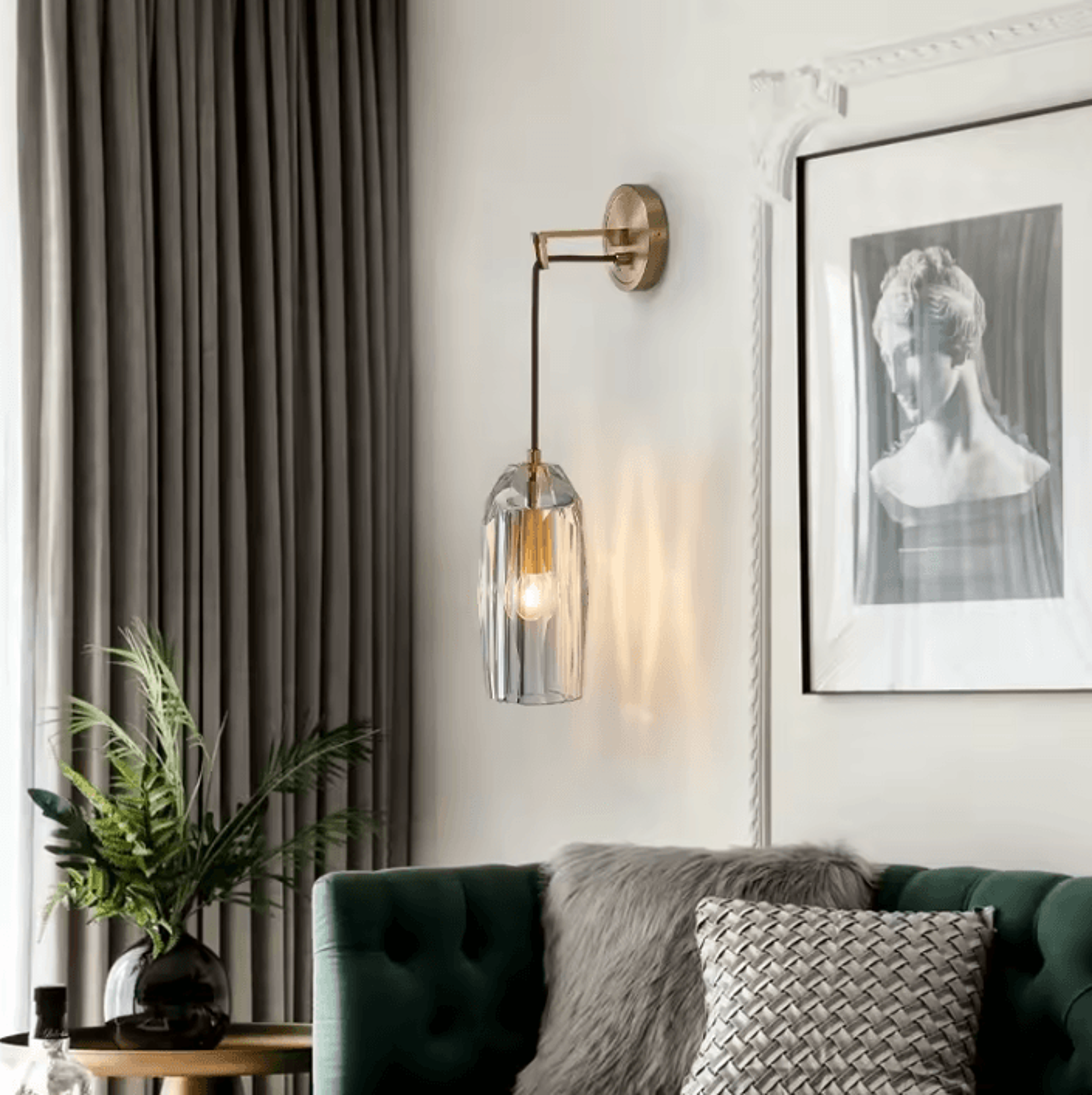 Nordic Crystal Copper Wall Sconce 1