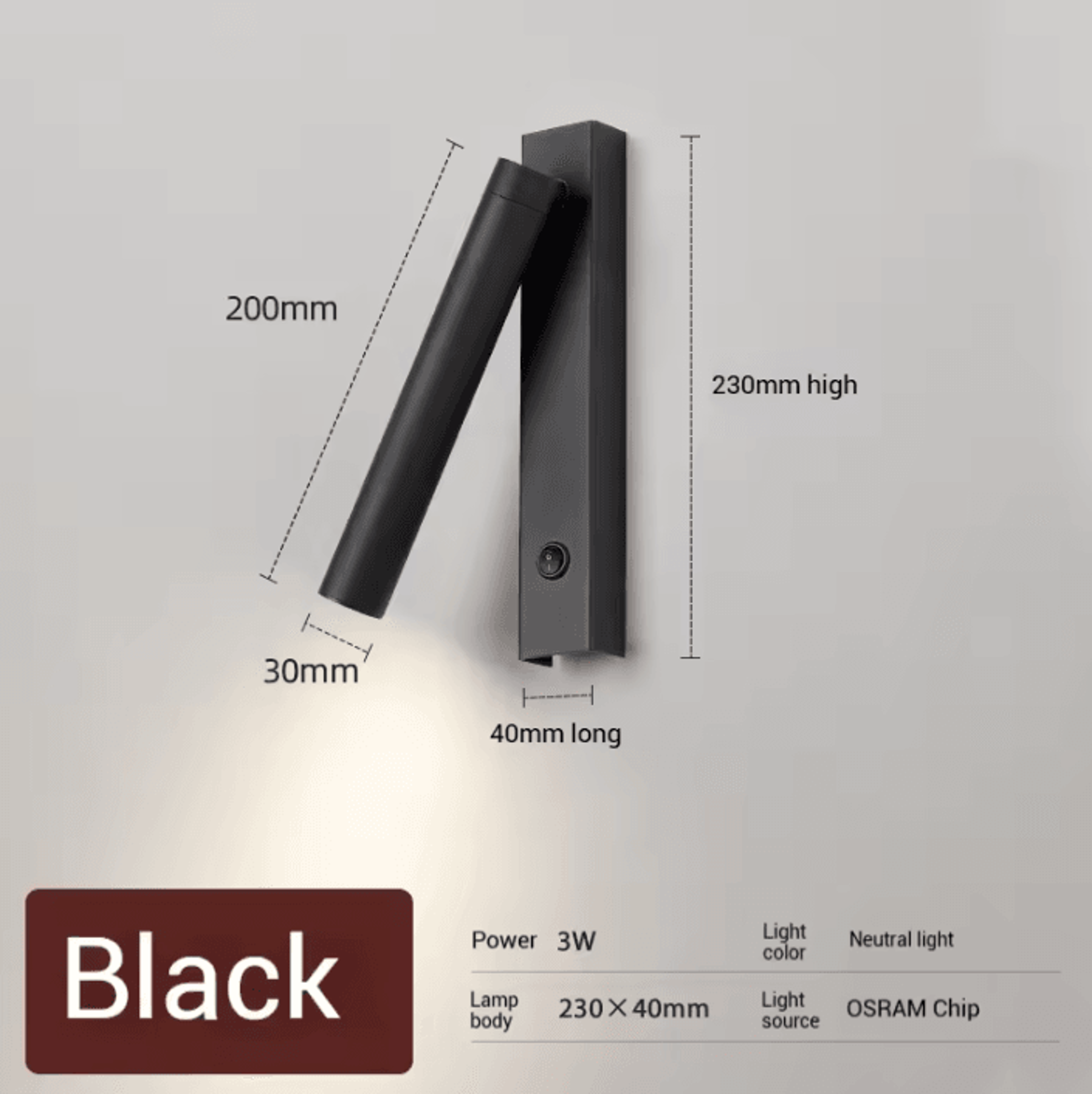 Nordic Adjustable LED Bedside Reading Wall Lamp 6