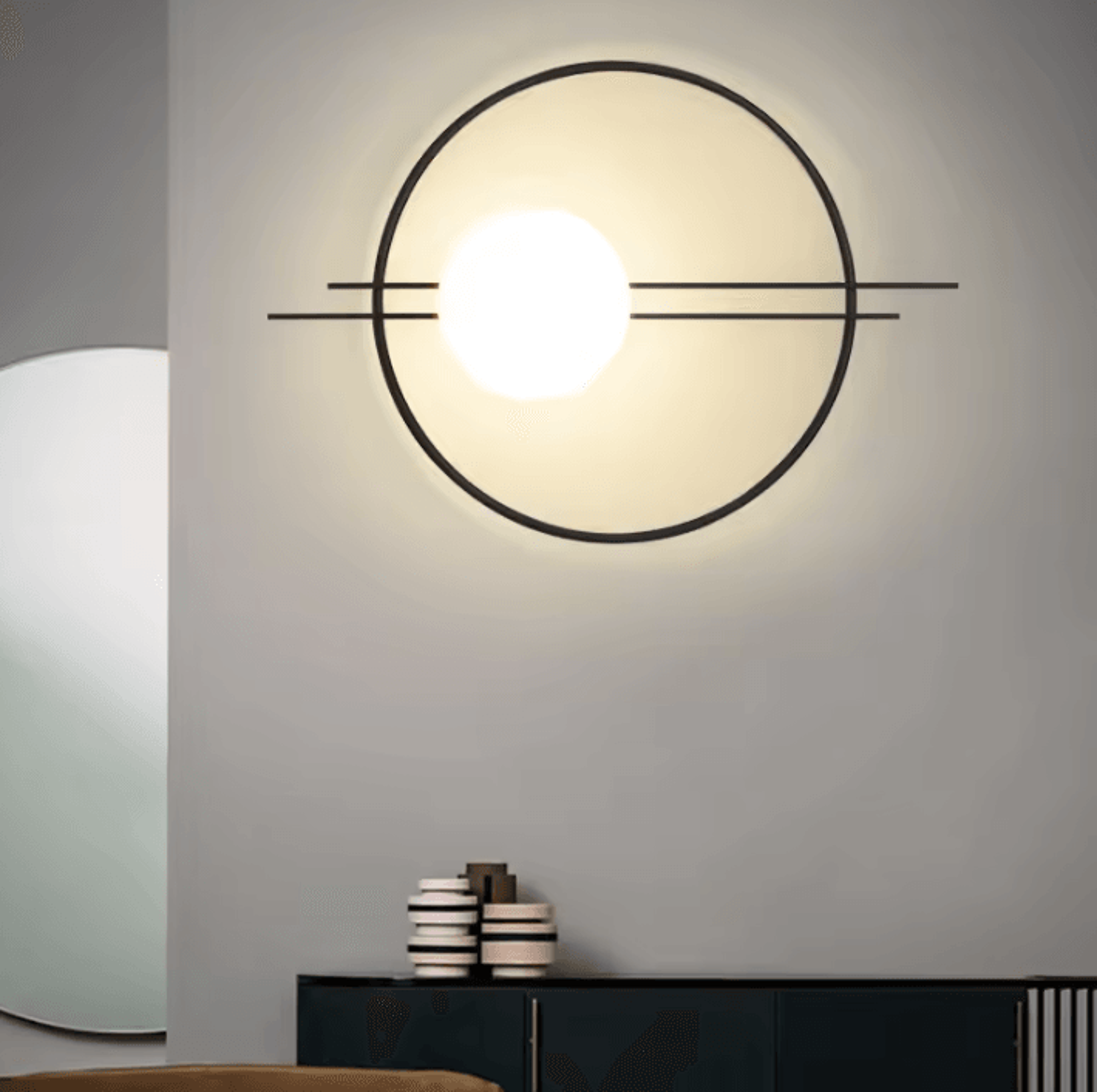 Modern Gold Black Round LED Wall Sconce 1