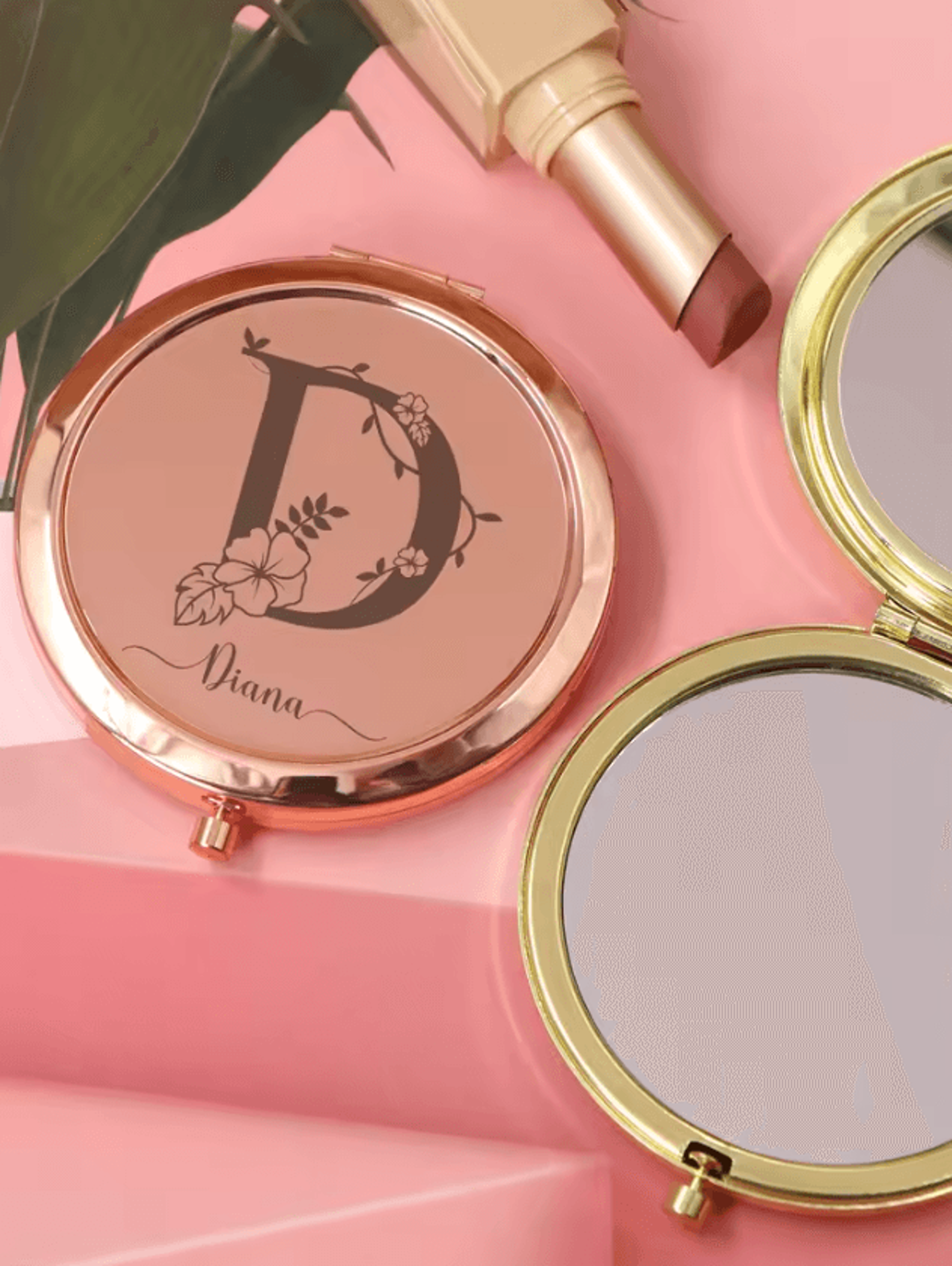Personalized Name Stainless Steel Pocket Mirror 1
