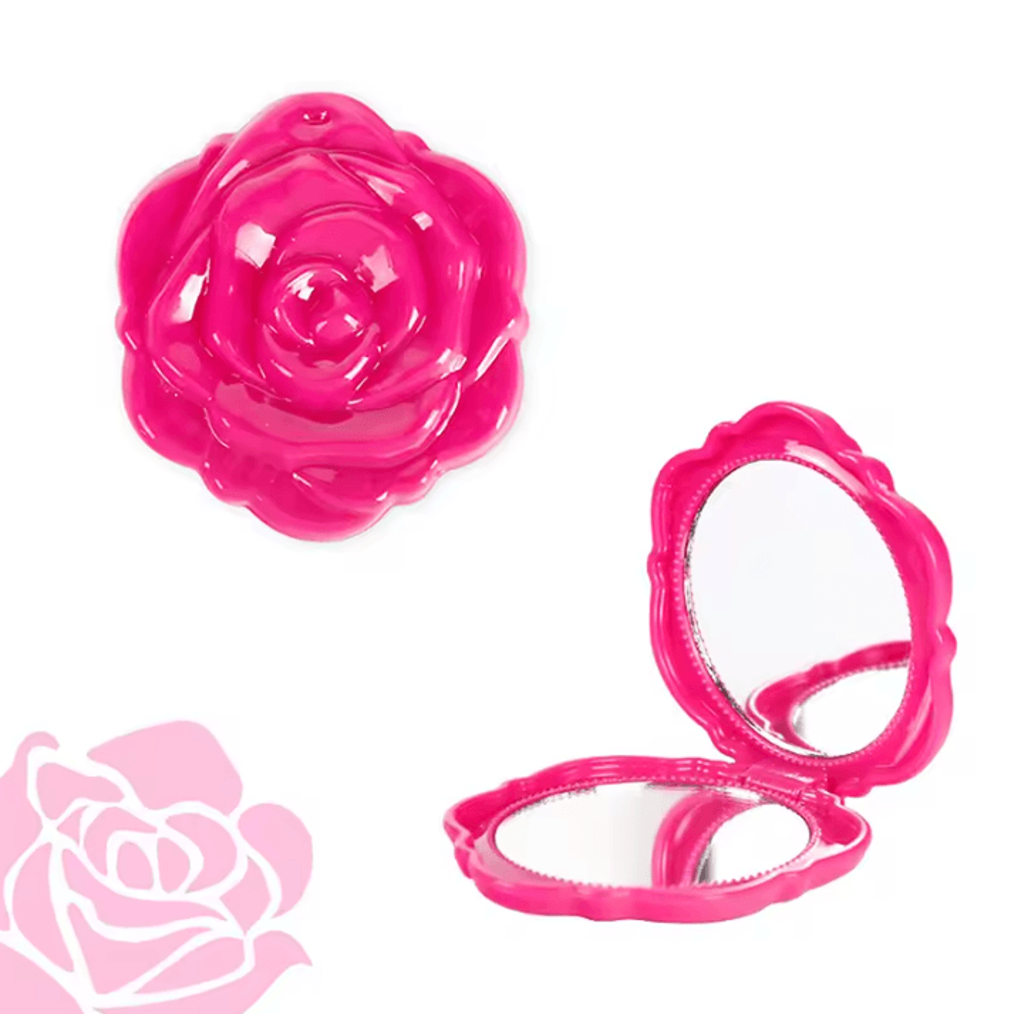 Retro Rose Double Sided Pocket Makeup Mirror 4