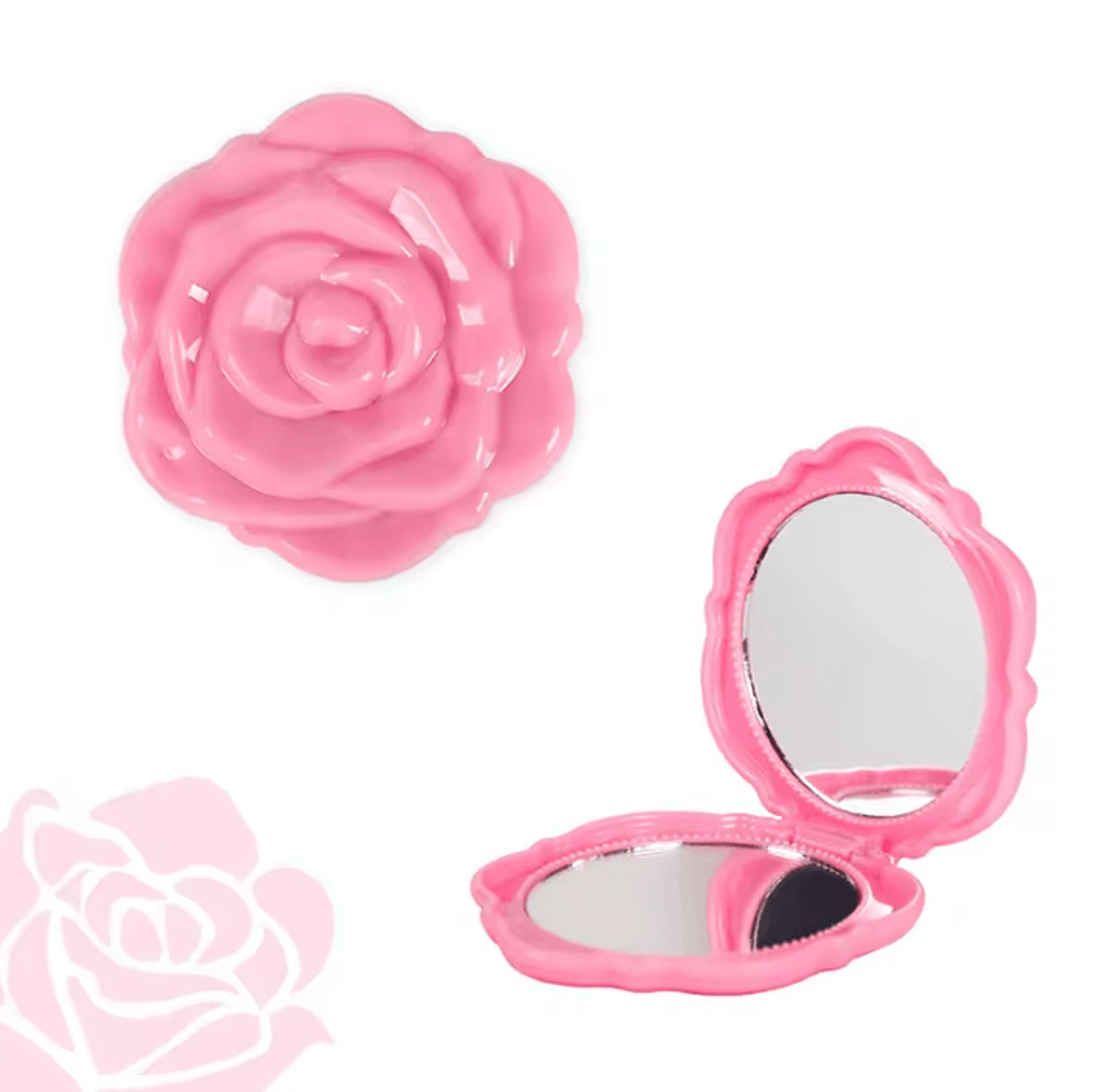 Retro Rose Double Sided Pocket Makeup Mirror 7