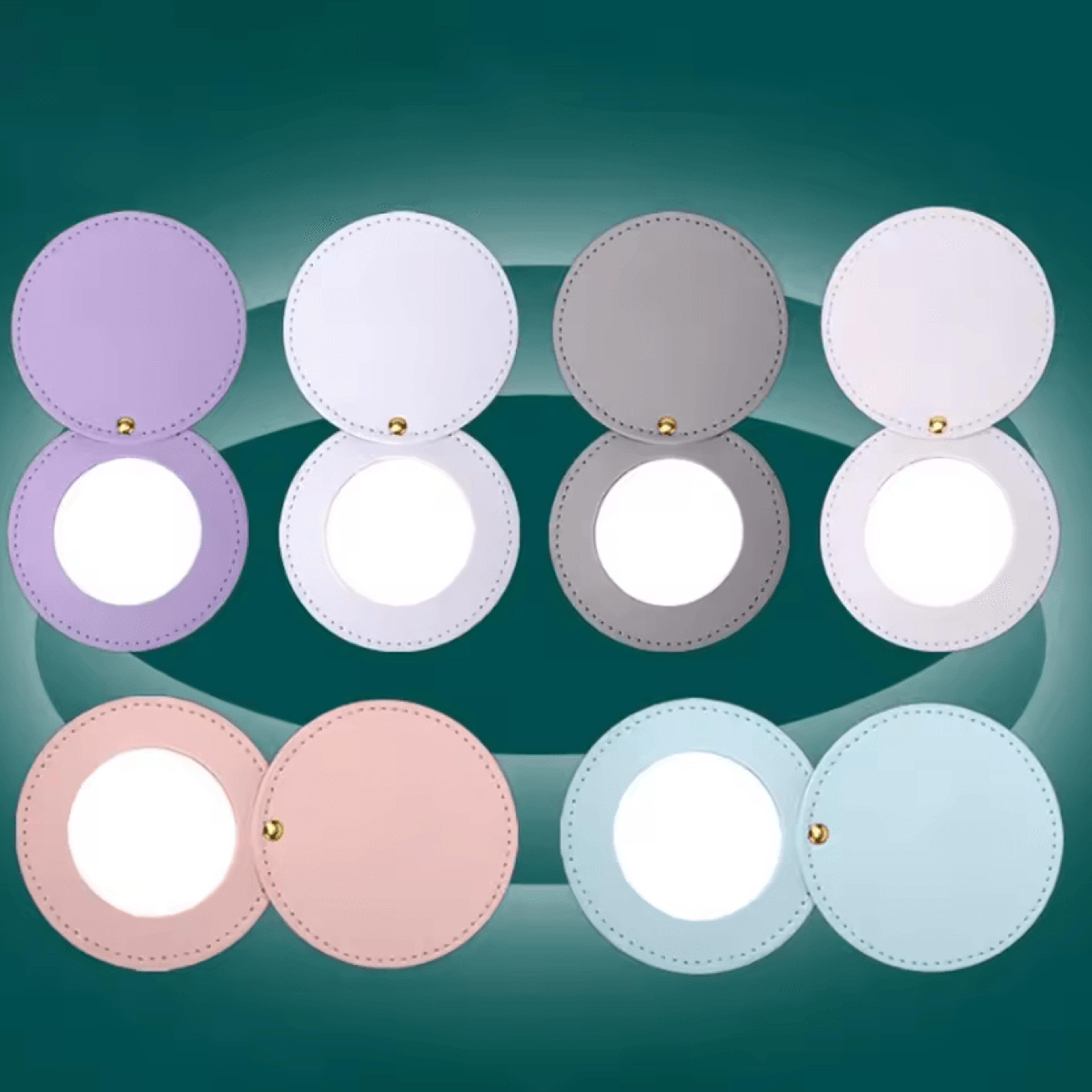 360 Degree Rotating Leather Pocket Makeup Mirror 2