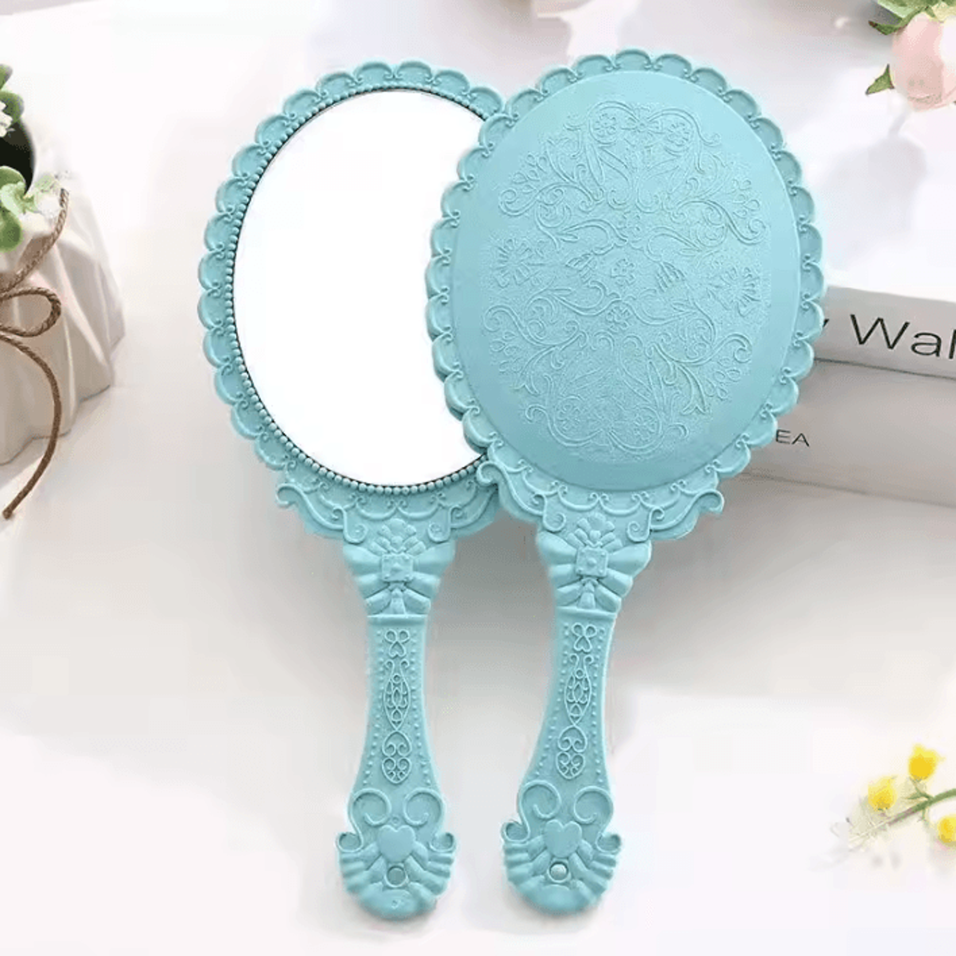Vintage Lace Handheld Makeup Mirror 9