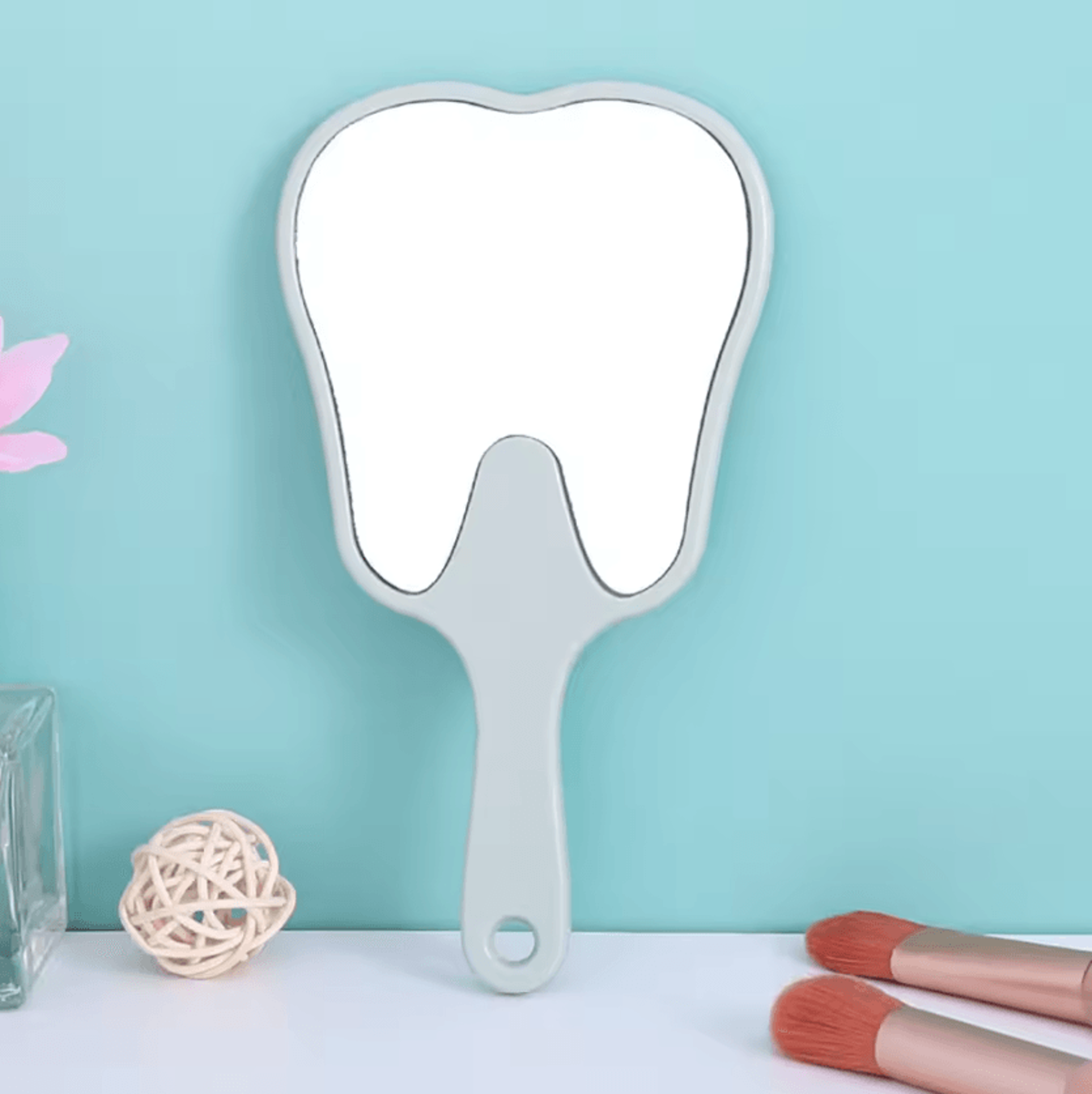 Cute Tooth Shaped Handheld Dental Mirror 2