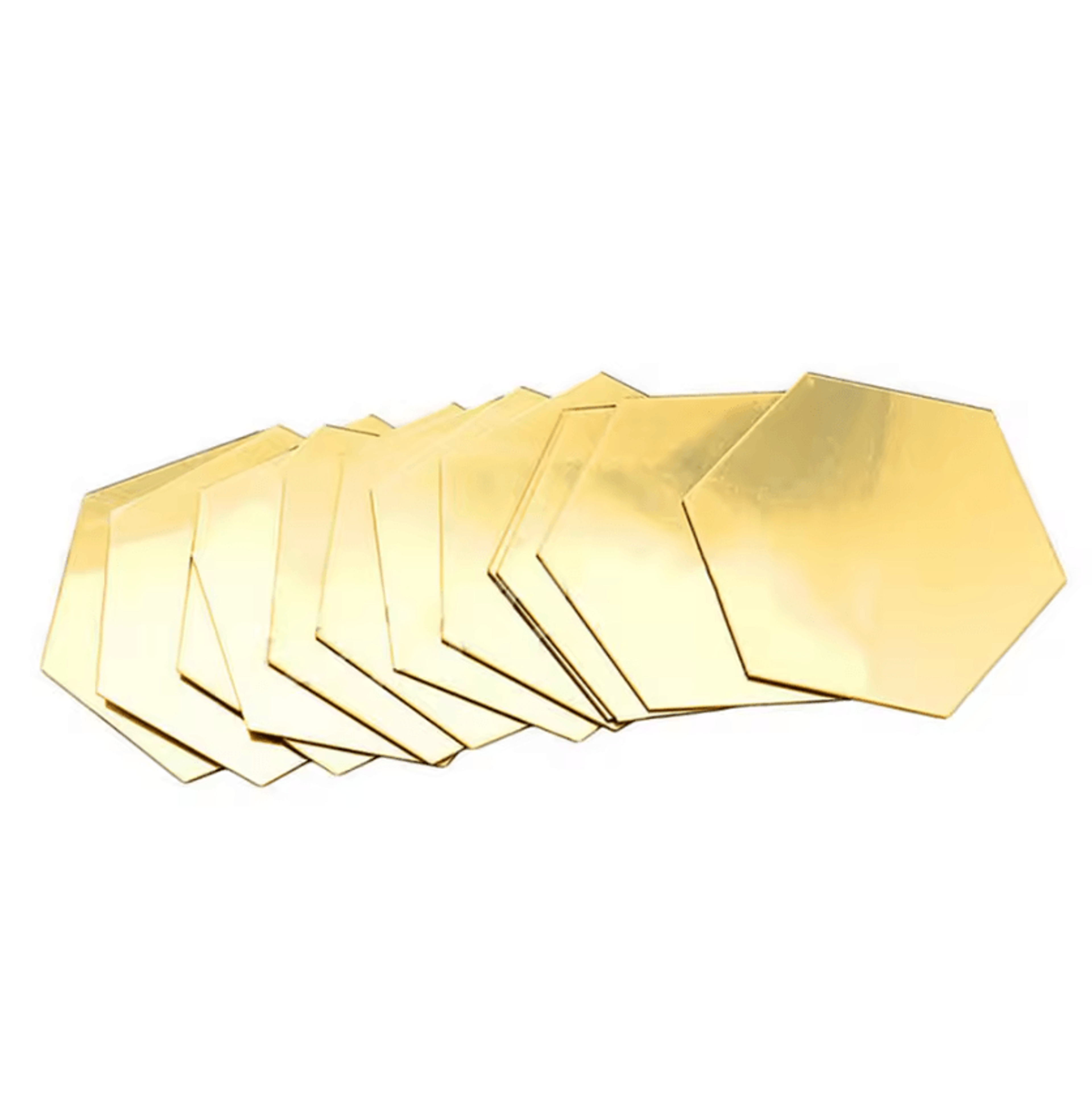 12Pcs Hexagonal 3D Acrylic Mirror Wall Stickers 5