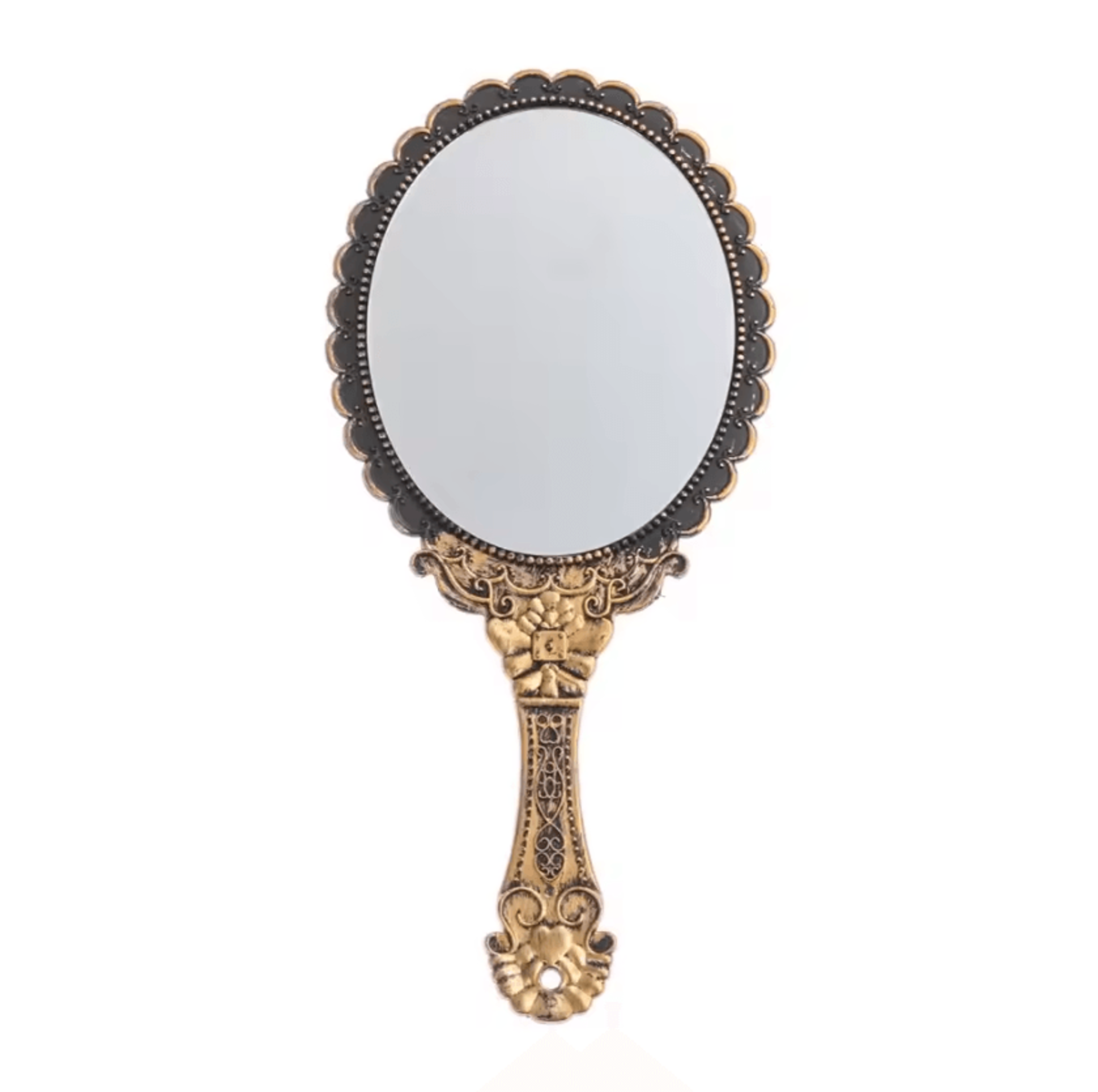 Vintage Oval Handheld Vanity Mirror With Standing Base 7