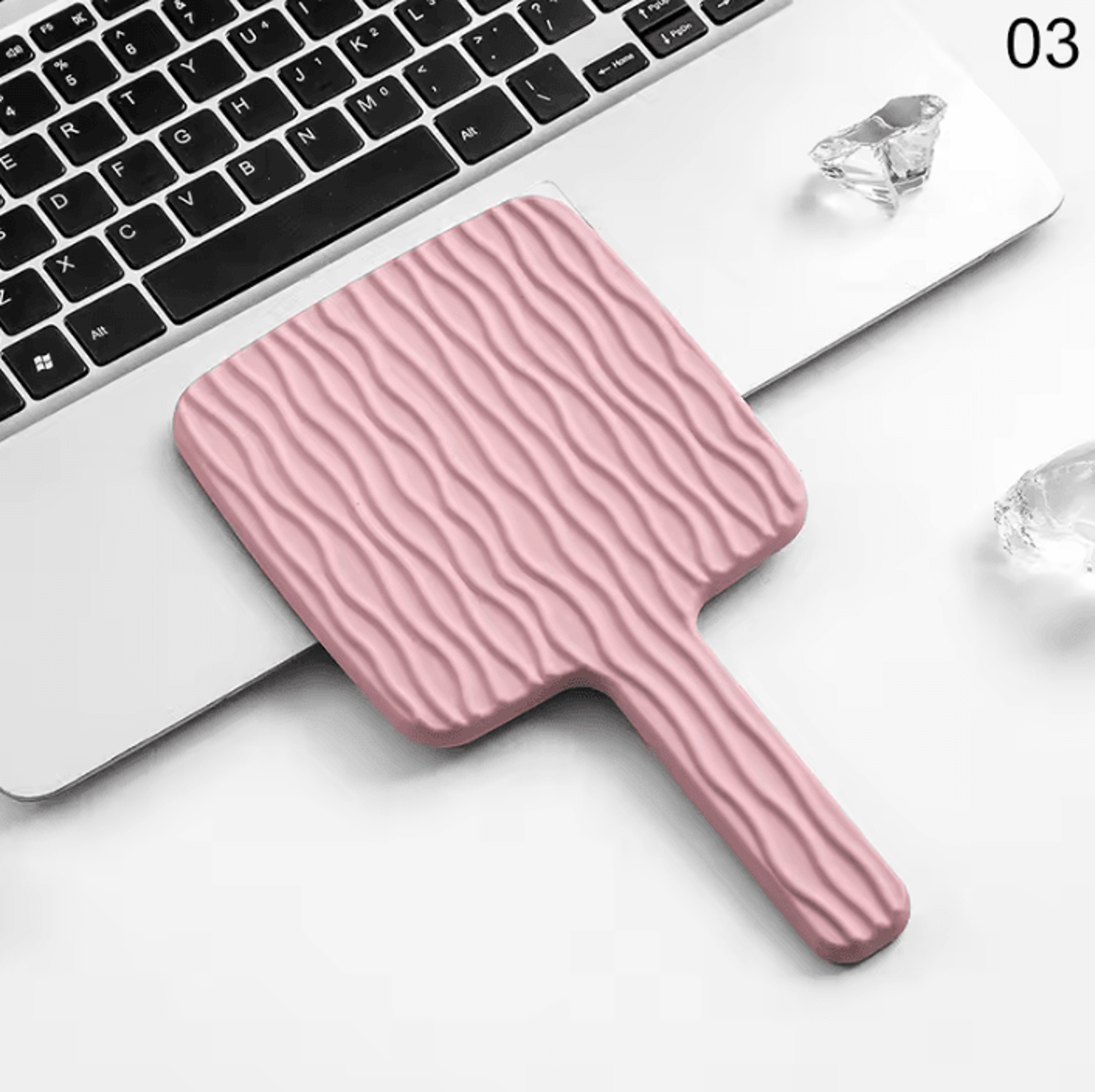Liquid Shape Square Handheld Makeup Mirror 9