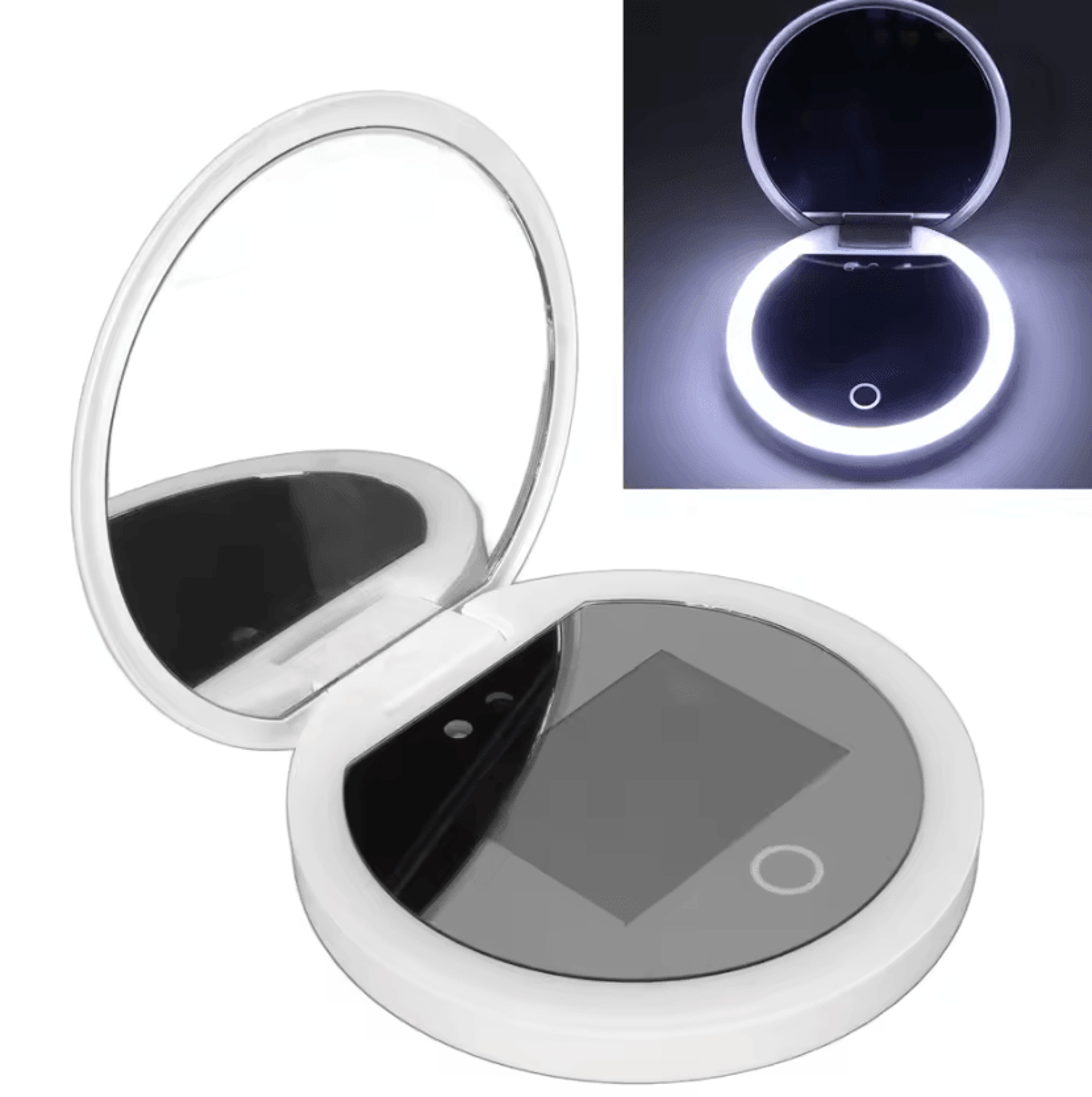 UV Sunscreen Testing Mirror With 2X Magnification And LED Light 1