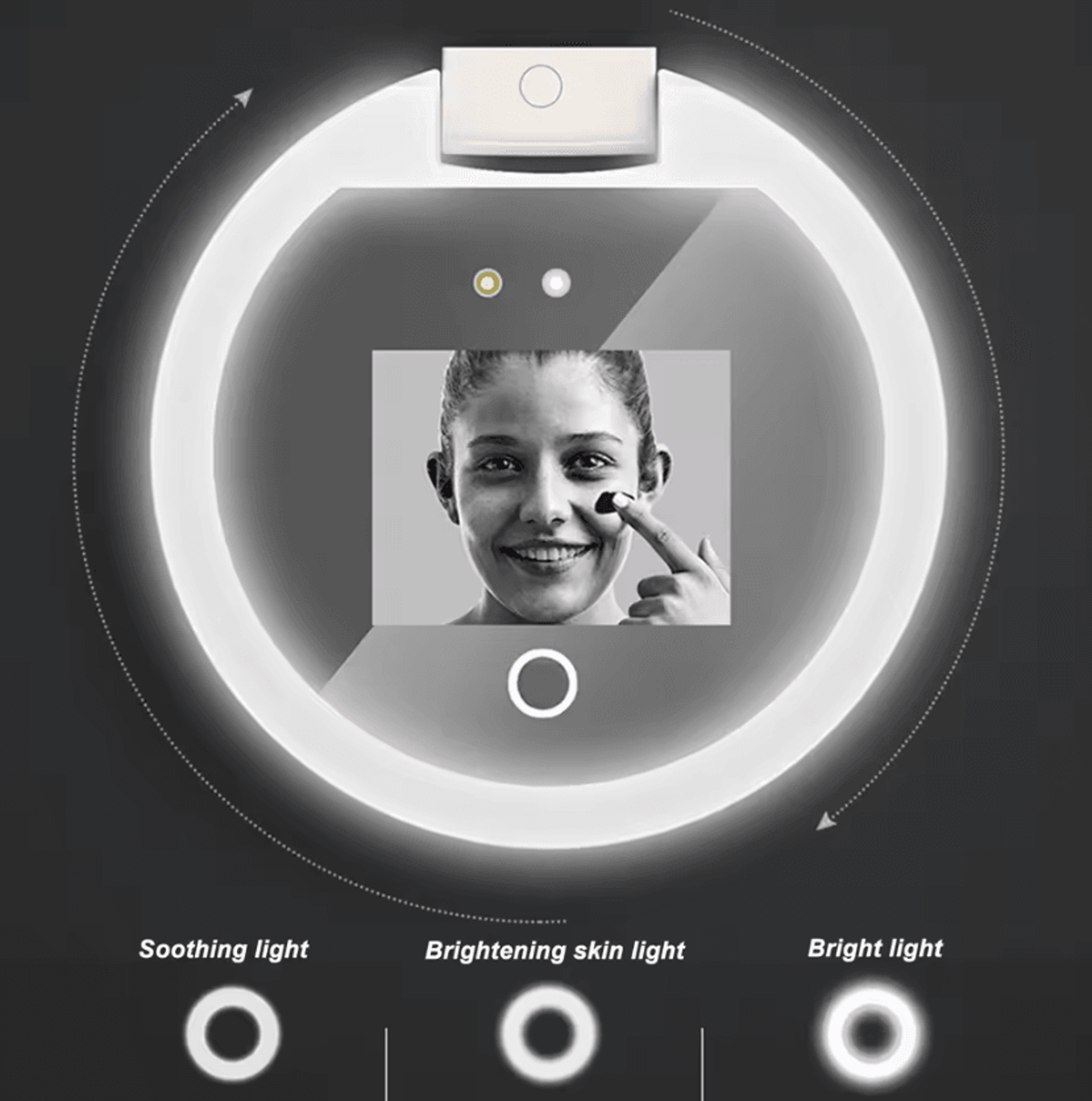 UV Sunscreen Testing Mirror With 2X Magnification And LED Light 2